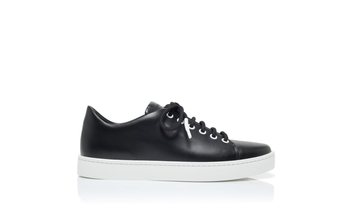 Isadora Pearl Black Round Toe Sneakers – side profile showing black round toe, lace, Vowalisse