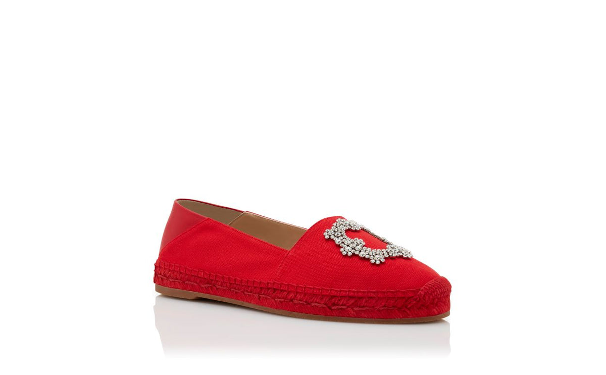 Elara Jewel Red Round Toe Espadrilles – top view showing red round toe, Vowalisse