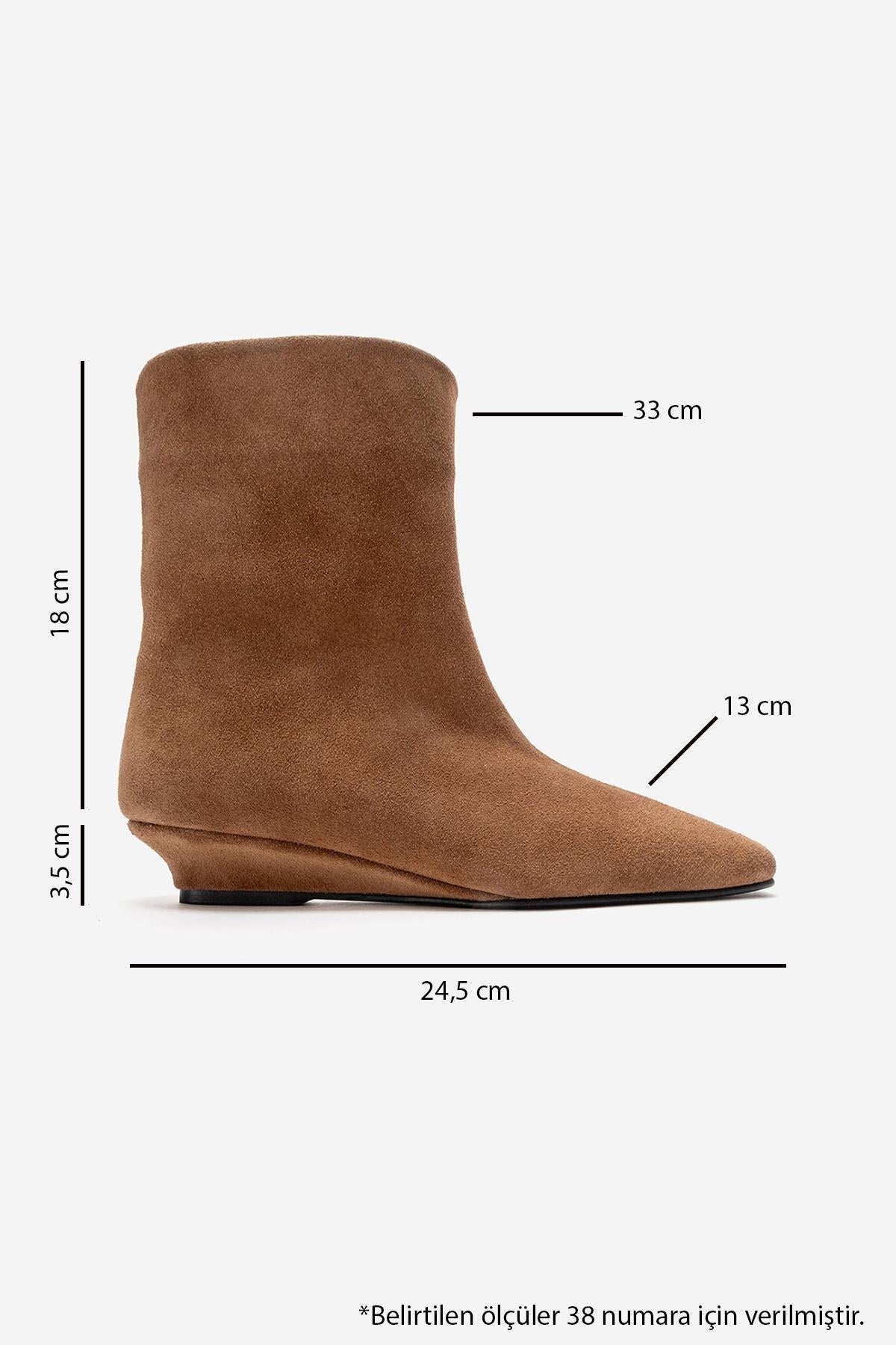 NACHO - Taupe Genuine Leather Minimal Block Heel Ankle Boot – detail view showing leather, suede, Vowalisse