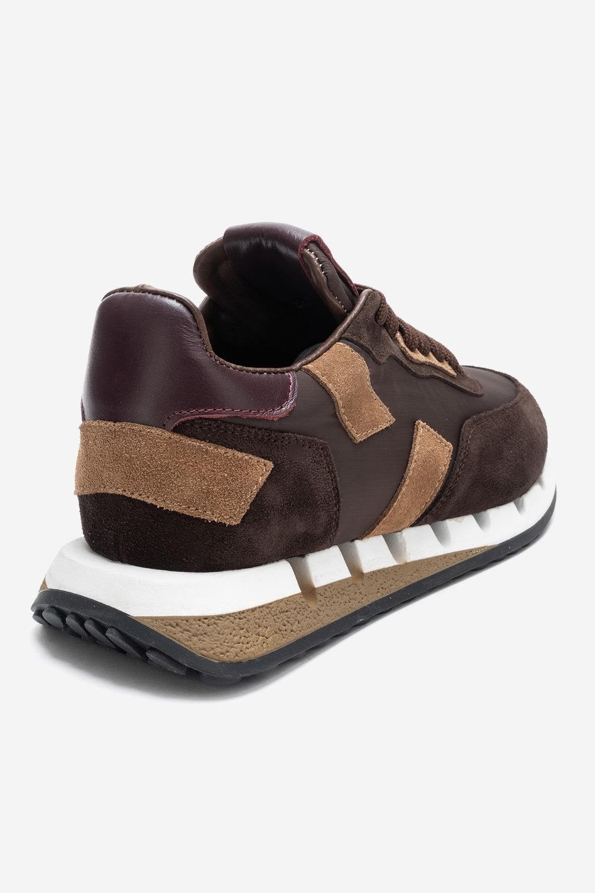 VIAN - Brown Genuine Leather Sneaker – back view showing leather, Vowalisse