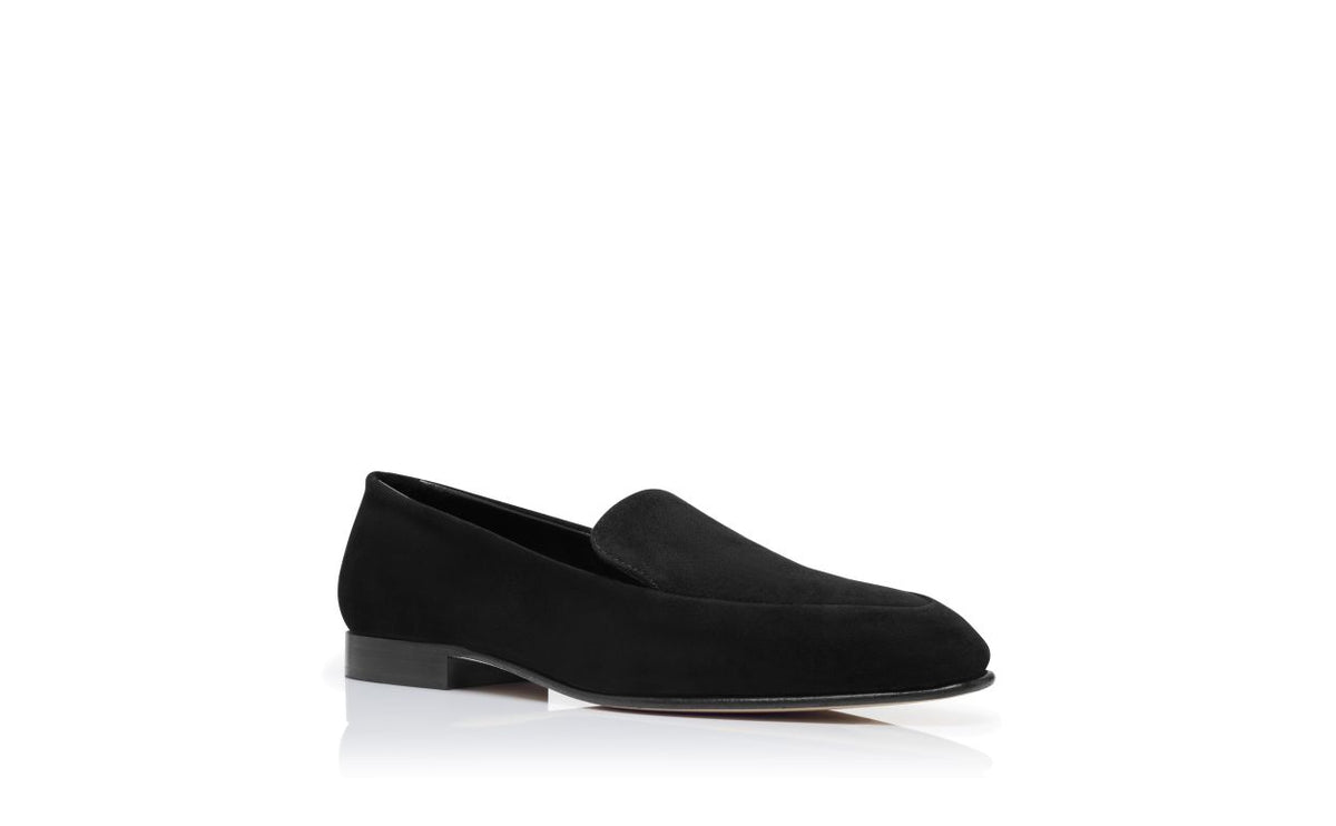 Cressida Lace Black Suede Loafers – top view showing black suede, Vowalisse