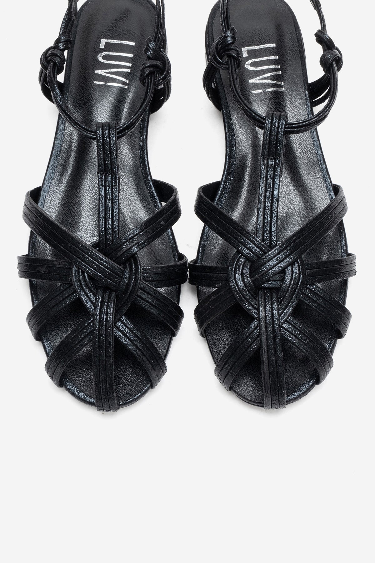 ROSSE - Black Block Heel Sandal – side view showing leather, black, Vowalisse