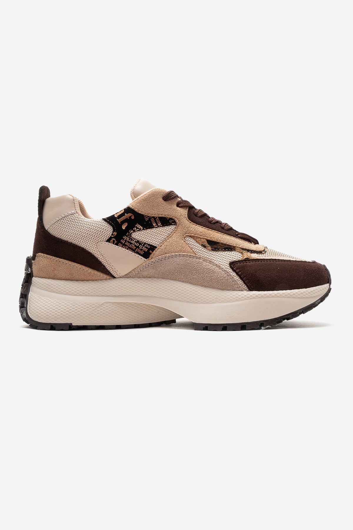 PREMIA - Brown Suede Sneaker – heel view showing leather, suede, Vowalisse