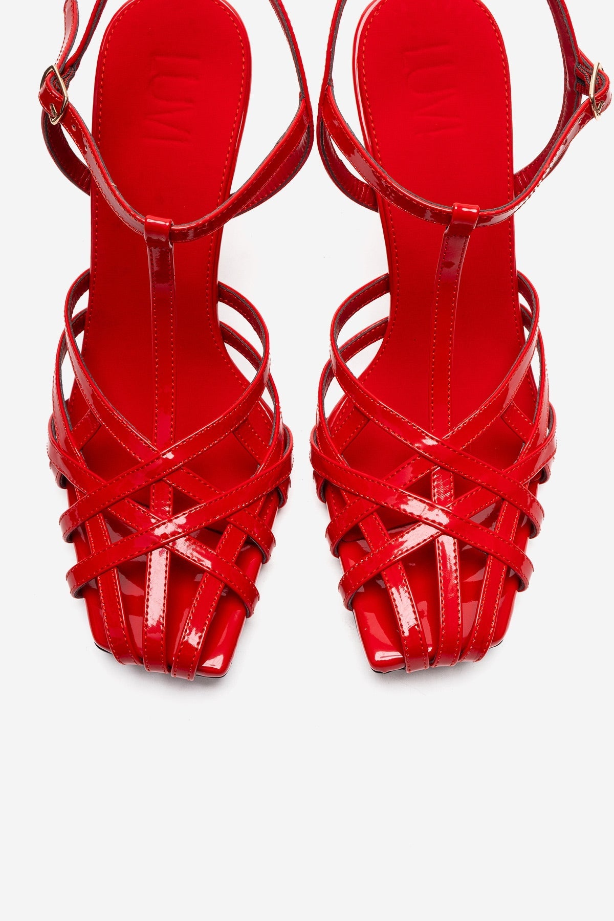 ALLOS - Red Stiletto Pump – side view showing leather, red, Vowalisse