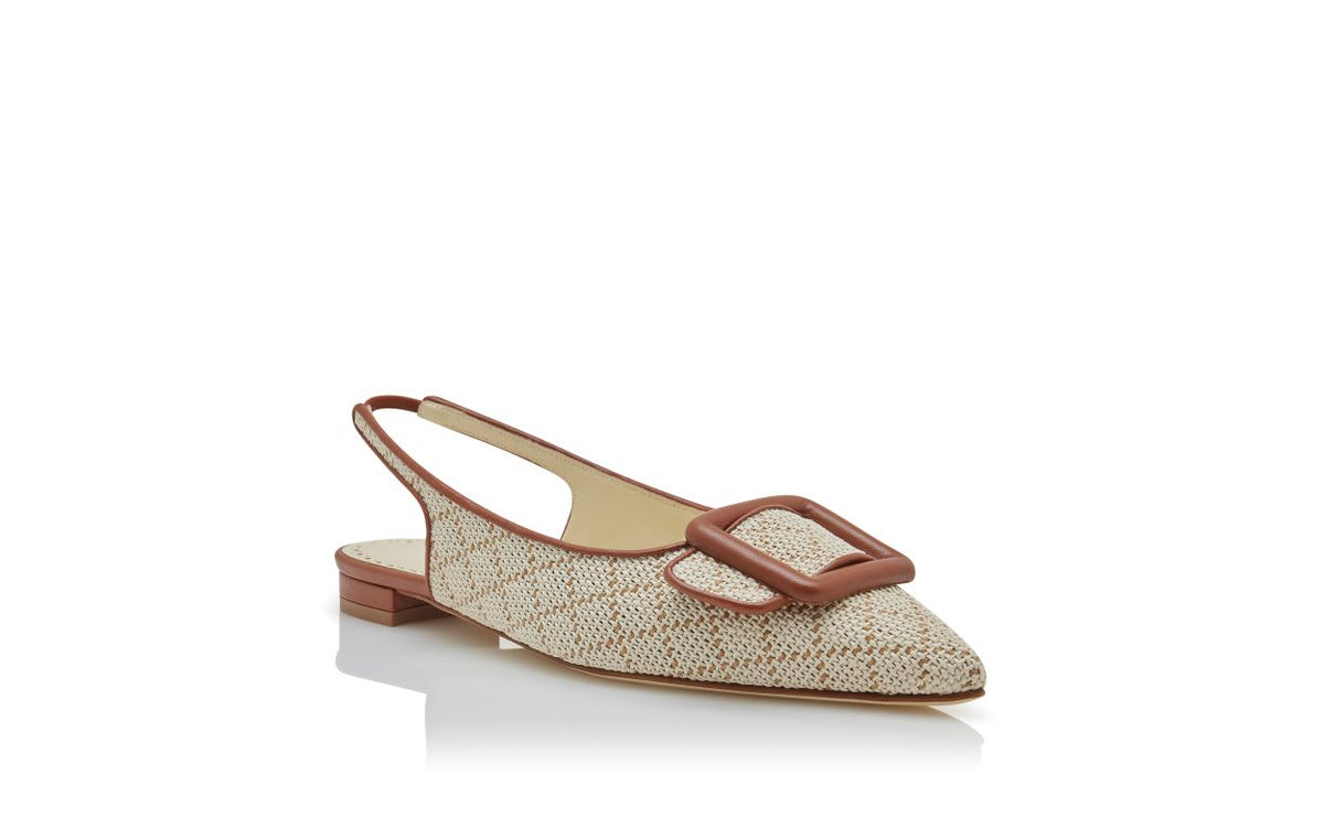 Violetta Jewel Neutral Slingback Slingbacks – top view showing neutral slingback, pointed toe, nappa leather, raffia…
