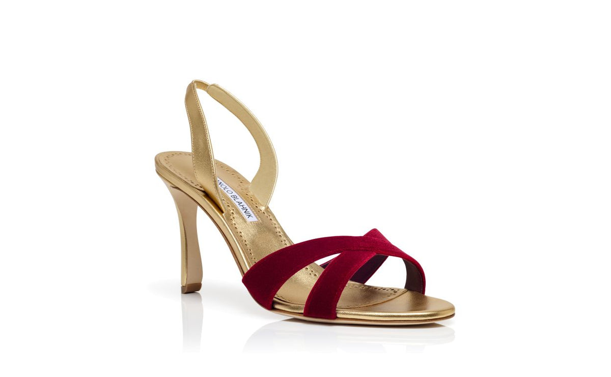 Adriana Muse Gold Crossover Slingbacks – top view showing gold crossover, slingback, open toe, nappa leather, Vowalisse