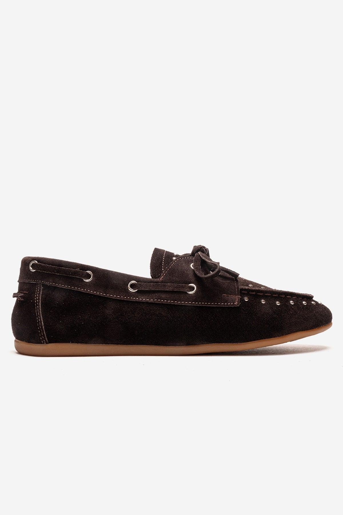 CUESTA - Brown Genuine Leather Loafer Shoe – heel view showing leather, suede, Vowalisse