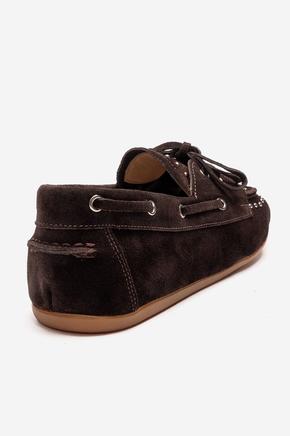 CUESTA - Brown Genuine Leather Loafer Shoe – back view showing leather, suede, Vowalisse
