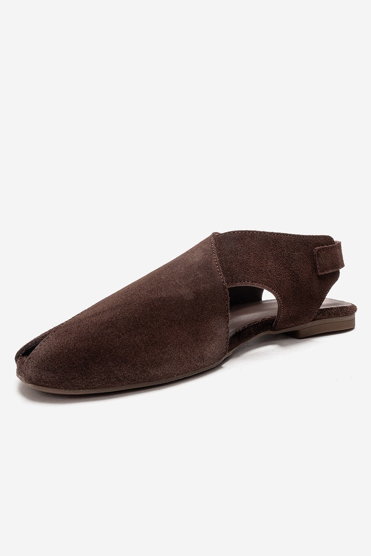 Monaro - Brown Genuine Leather Sandal – top view showing leather, suede, Vowalisse