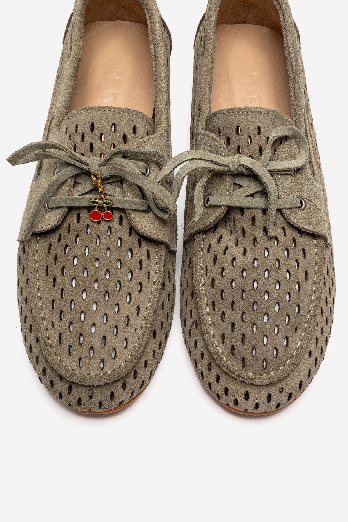 Stevo - Green Genuine Leather Lace-Up Loafer – side view showing lace, leather, suede, Vowalisse
