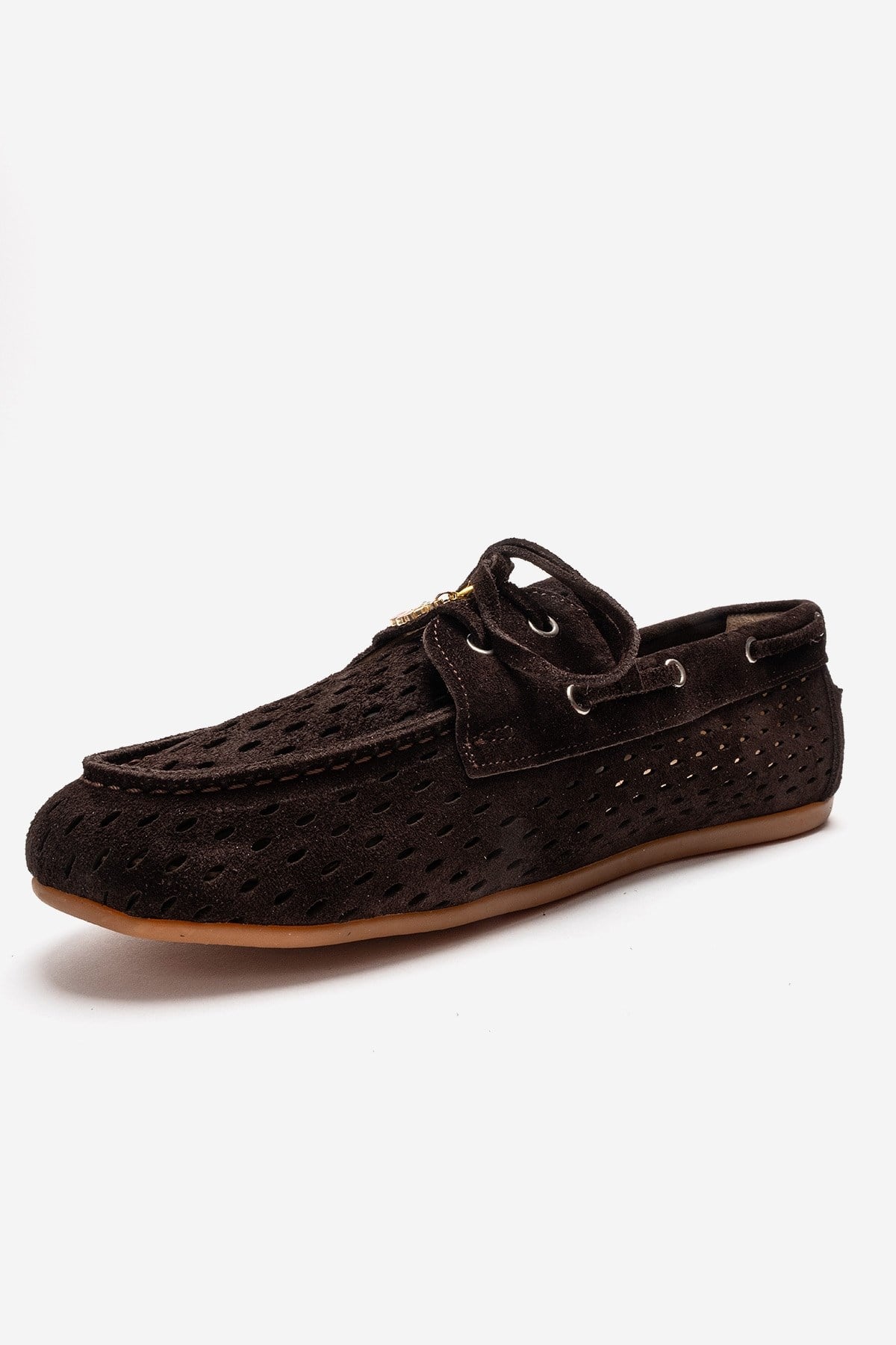 Stevo - Cognac Genuine Leather Lace-Up Loafer – top view showing lace, leather, Vowalisse