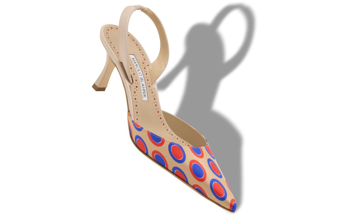 Emmeline Muse Neutral Slingback Slingbacks – front three-quarter view showing neutral slingback, pointed toe, nappa leather…