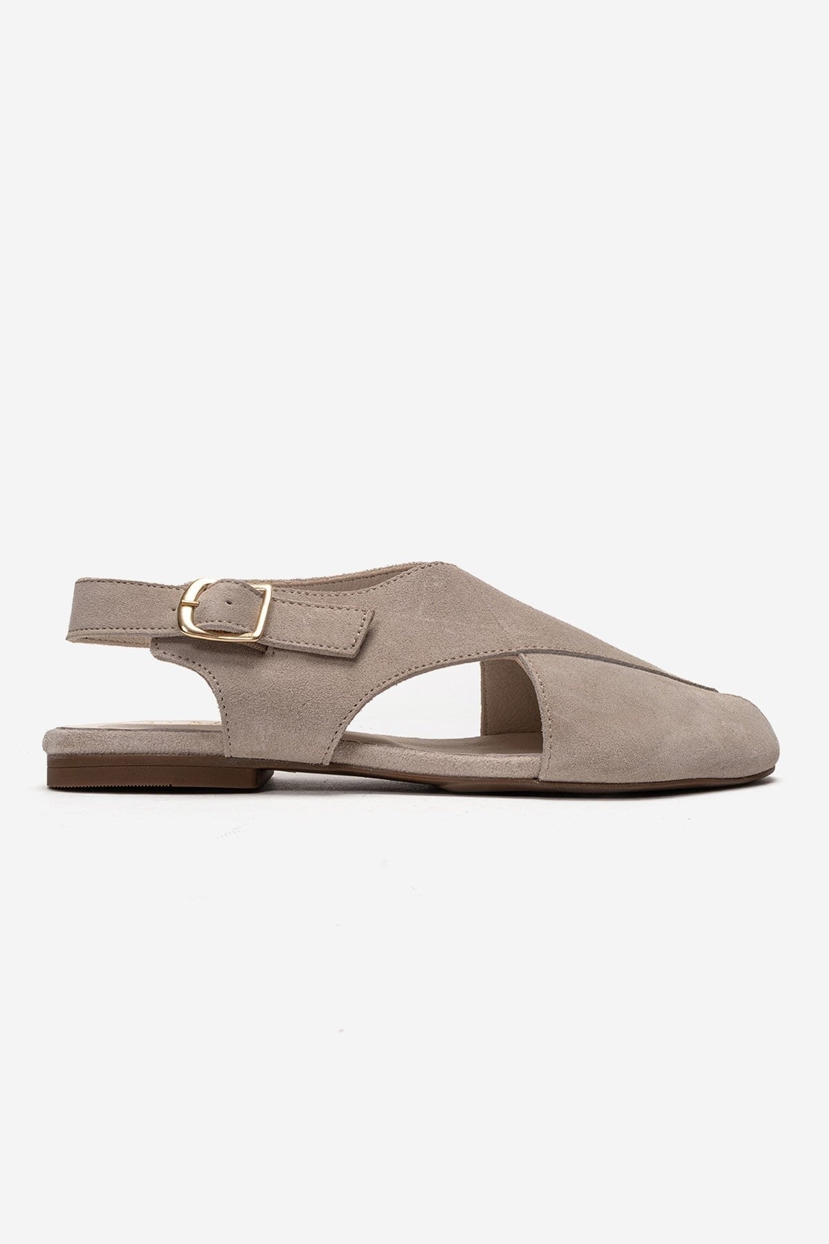 Monaro - Beige Suede Genuine Leather Sandal – detail view showing leather, suede, Vowalisse
