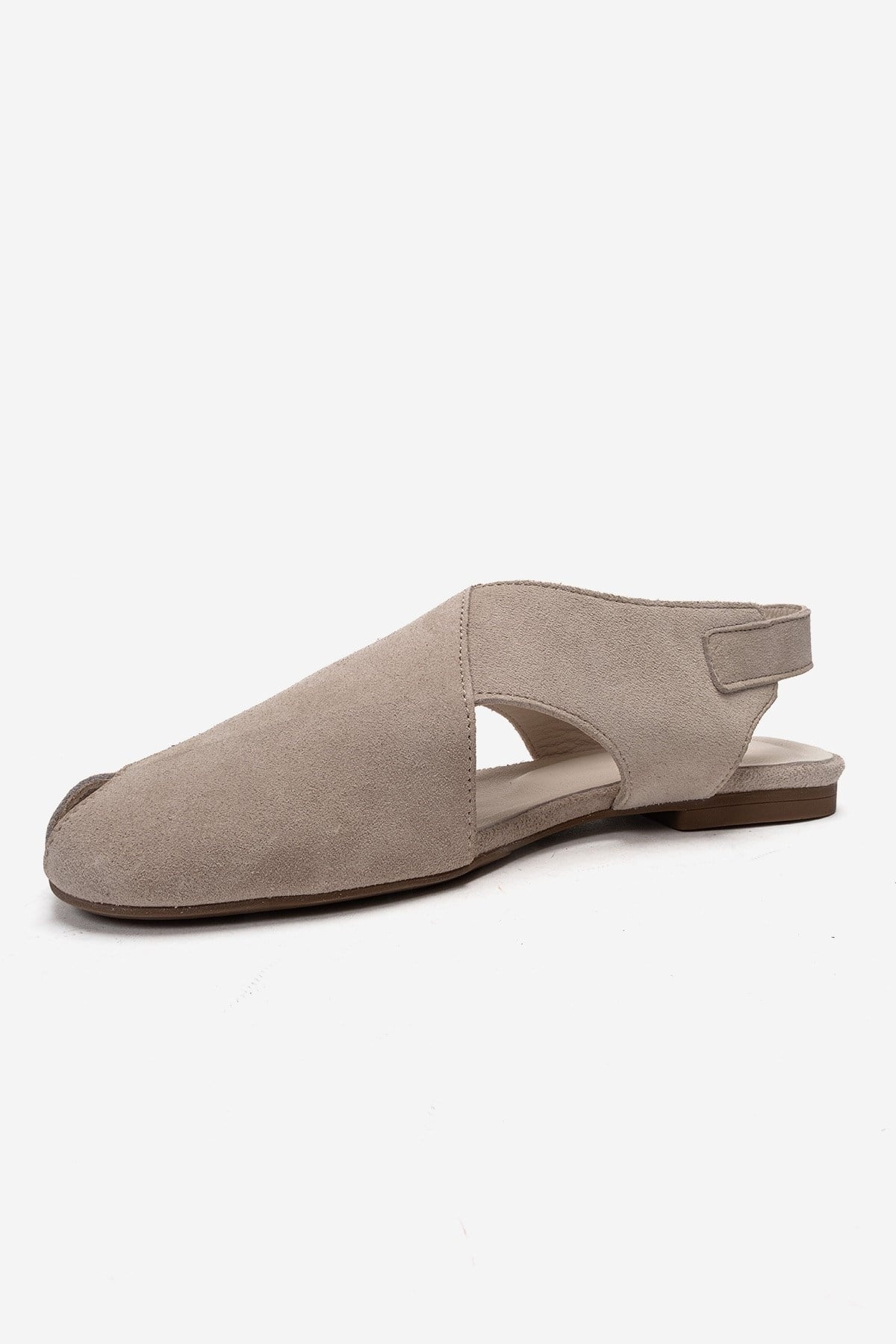 Monaro - Beige Suede Genuine Leather Sandal – back view showing leather, suede, Vowalisse