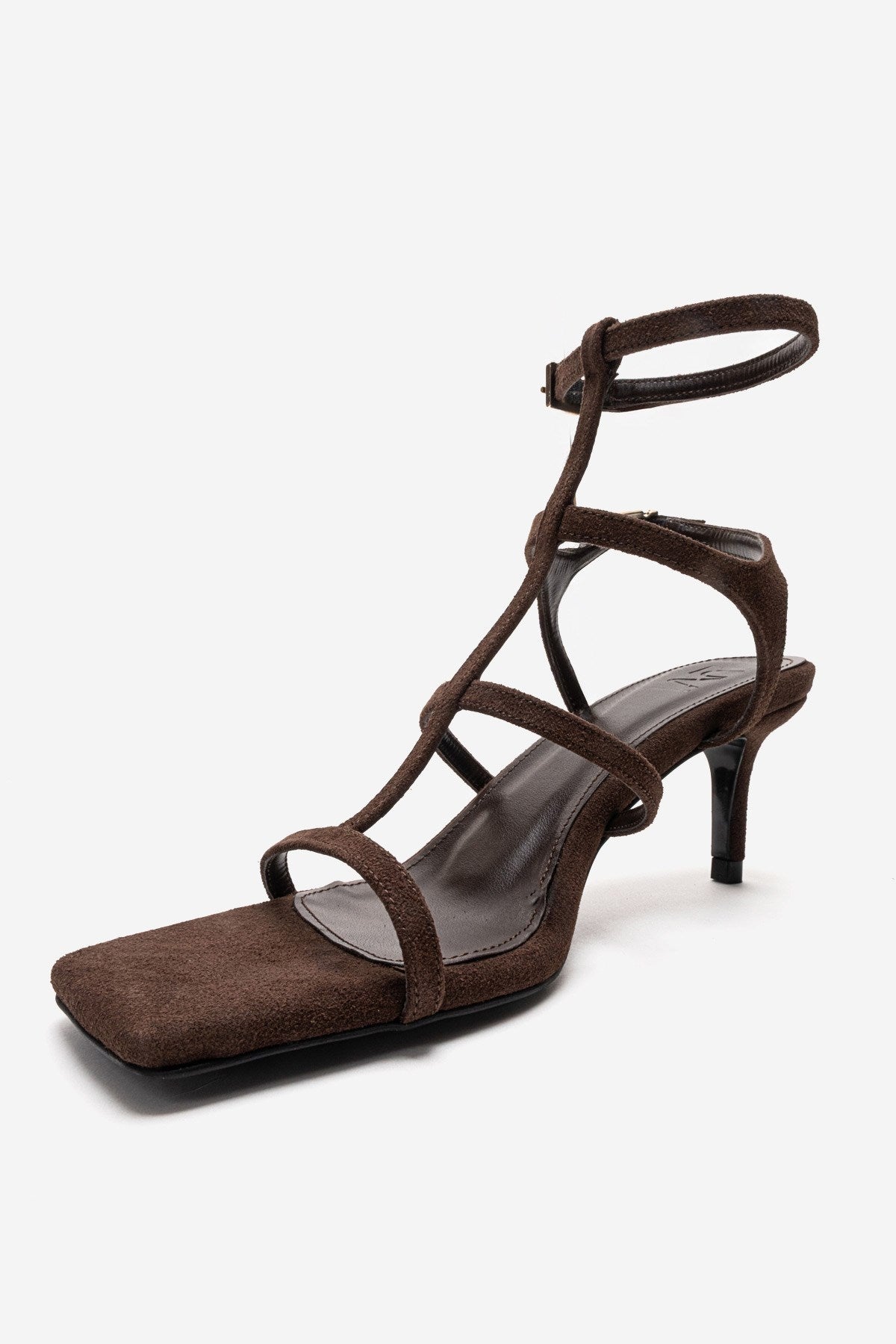 VIENTO - Brown Thin Heel Pump – top view showing leather, Vowalisse