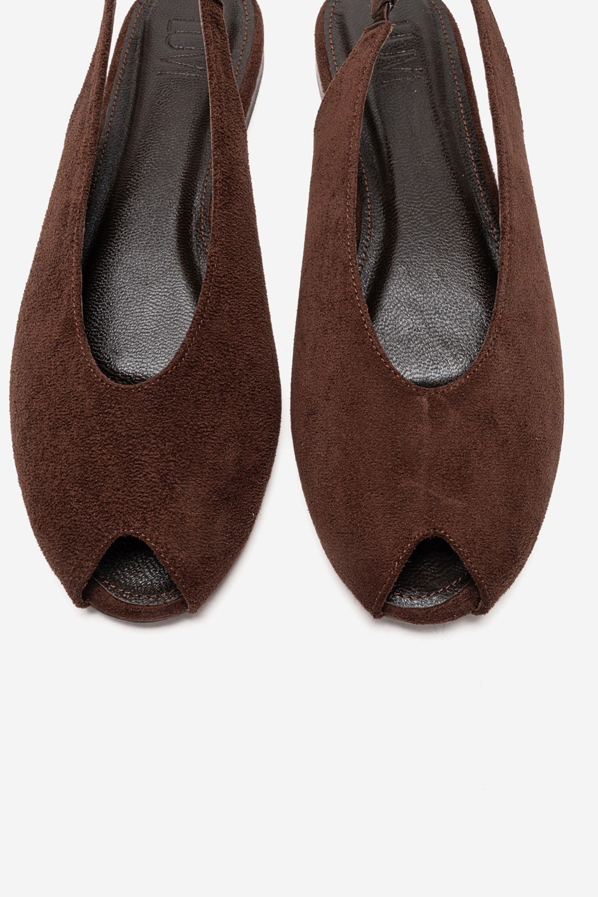 SERINA - Brown Genuine Leather Sandal – side view showing leather, suede, Vowalisse