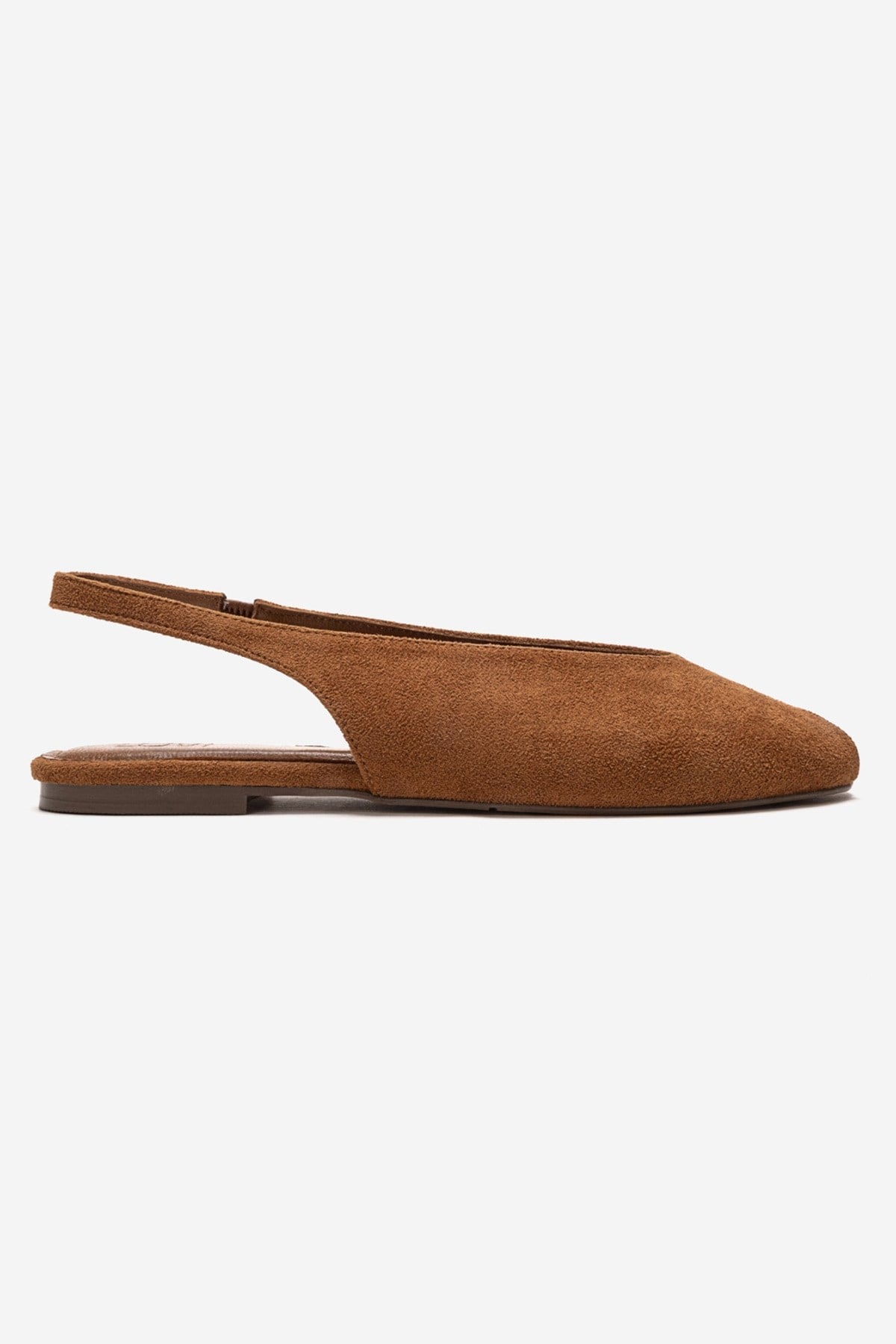SERINA - Camel Genuine Leather Sandal – heel view showing leather, suede, Vowalisse