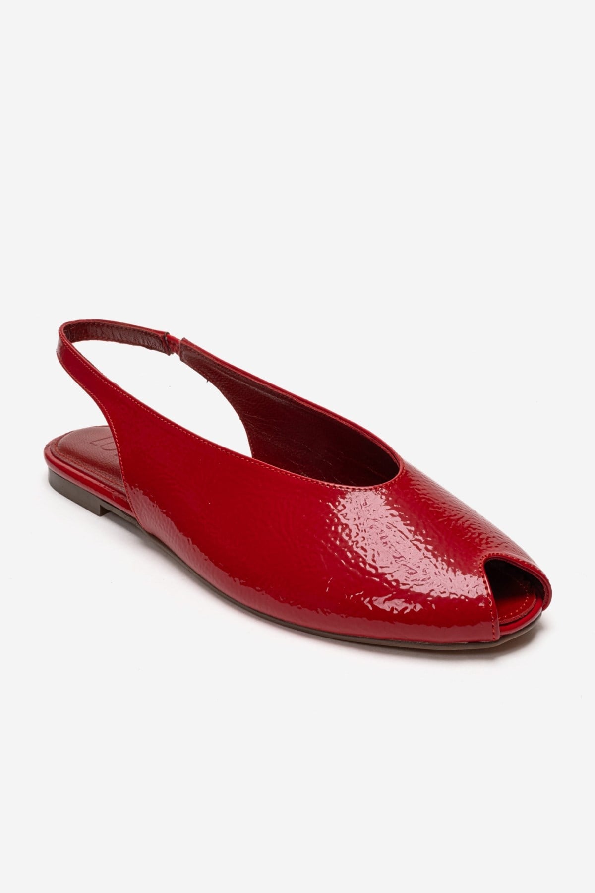 SERINA - Red Genuine Leather Sandal – detail view showing leather, red, Vowalisse