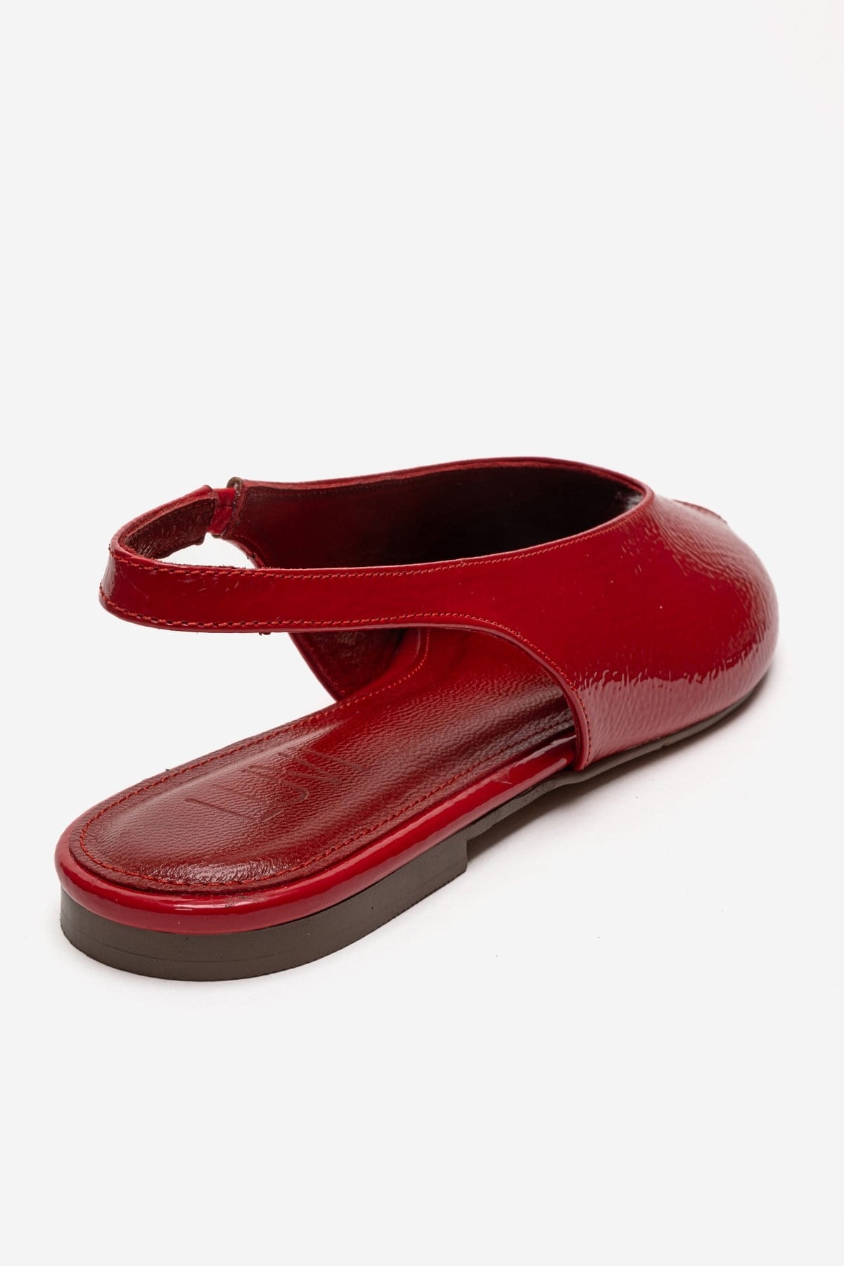 SERINA - Red Genuine Leather Sandal – back view showing leather, red, Vowalisse
