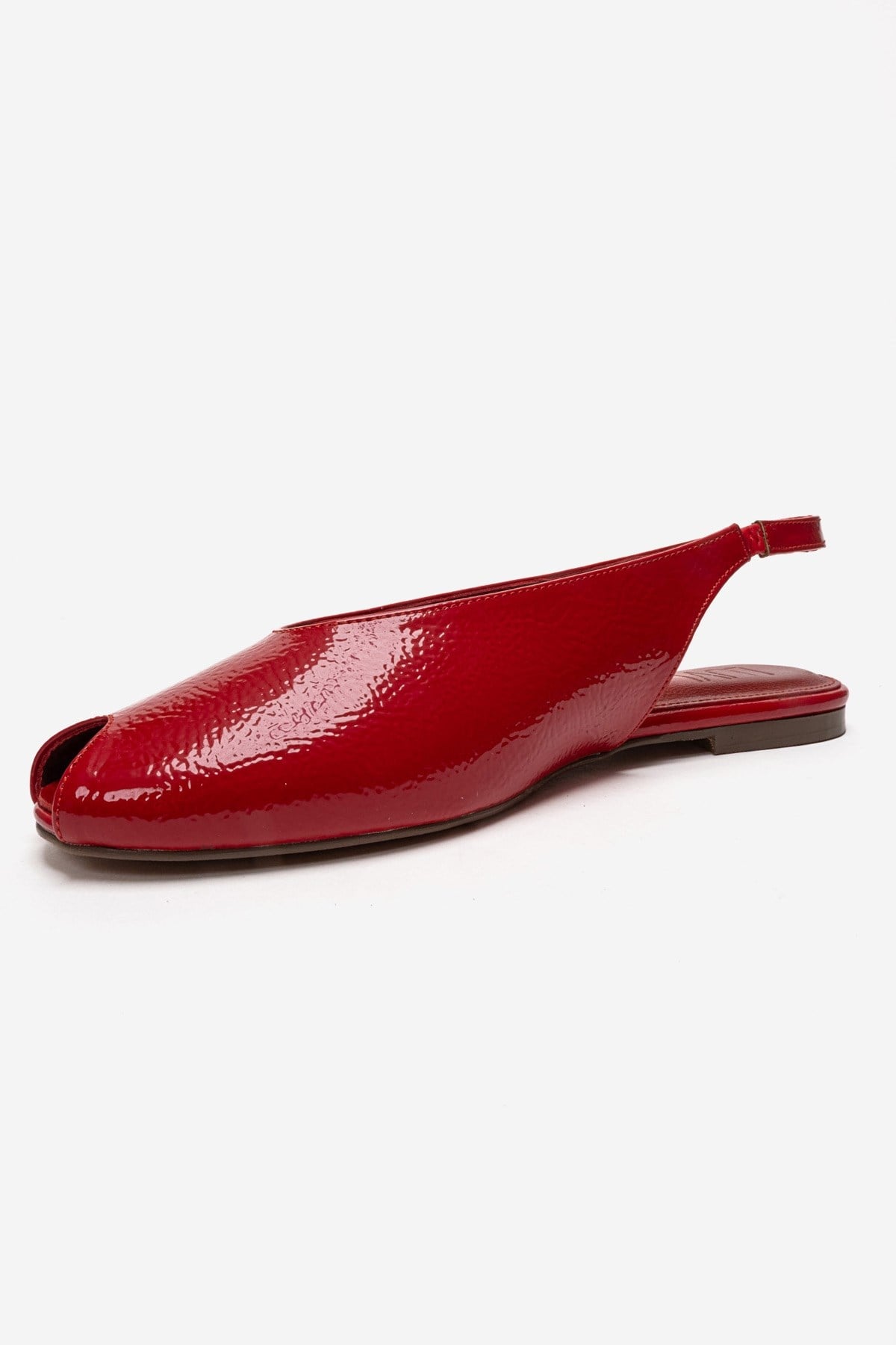 SERINA - Red Genuine Leather Sandal – top view showing leather, red, Vowalisse
