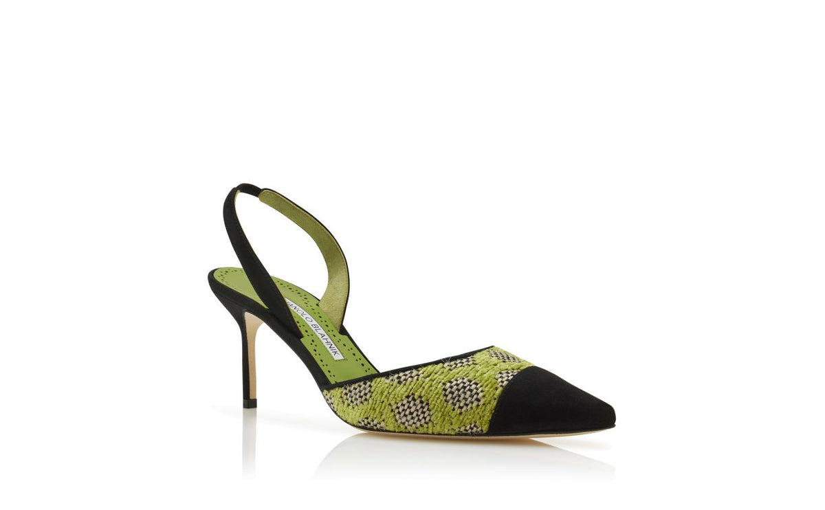 Cressida Star Green Slingback Slingbacks – top view showing green slingback, pointed toe, suede, raffia, Vowalisse