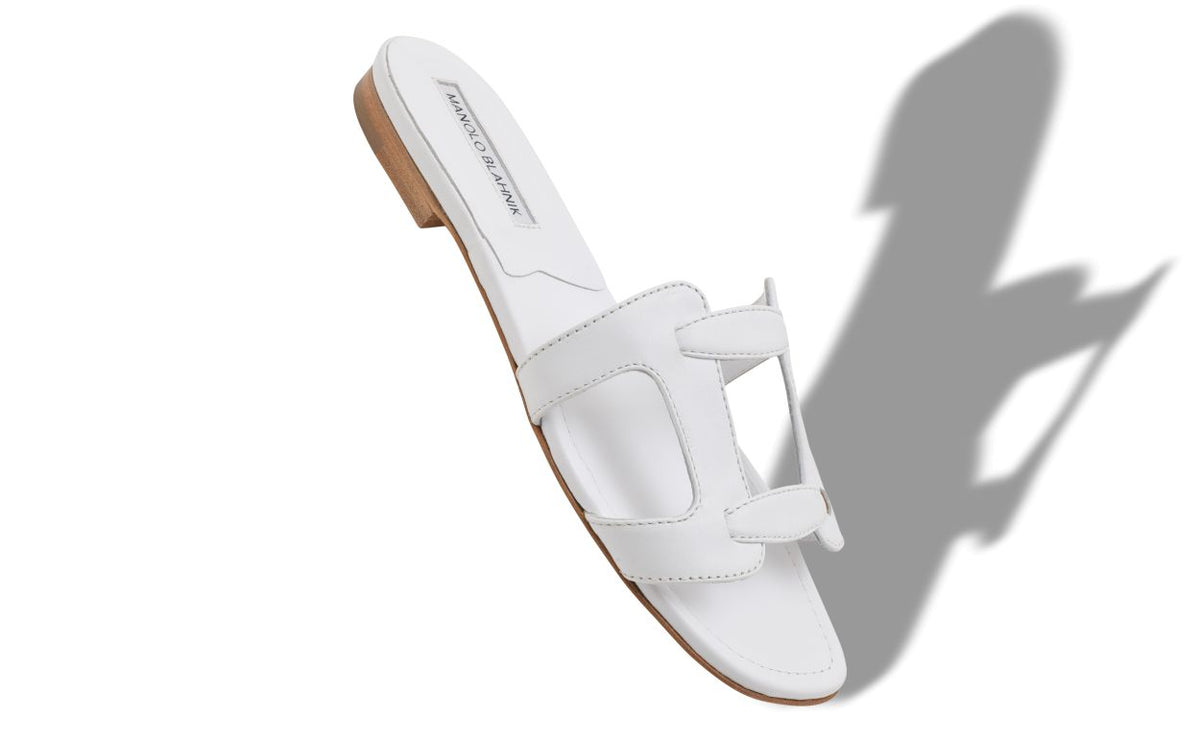 Estelle Lace White Open Toe Mules – front three-quarter view showing white open toe, nappa leather, Vowalisse