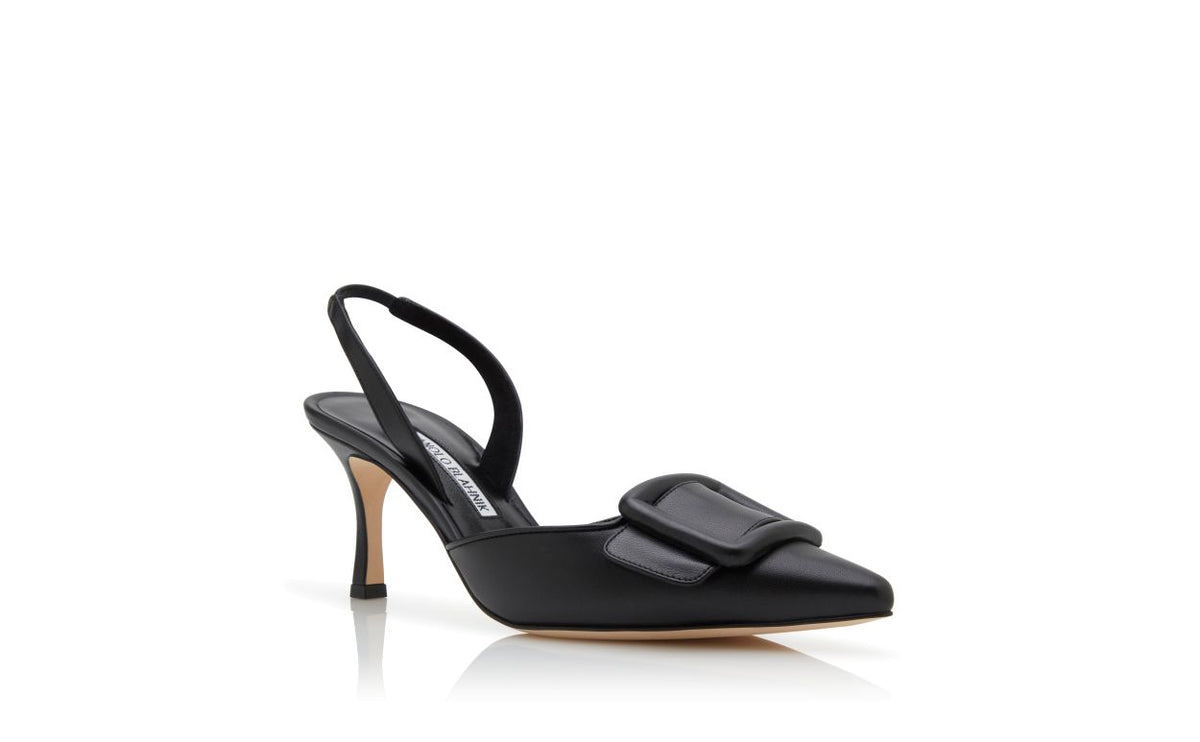 Anastasia Dawn Black Slingback Slingbacks – top view showing black slingback, pointed toe, nappa leather, Vowalisse