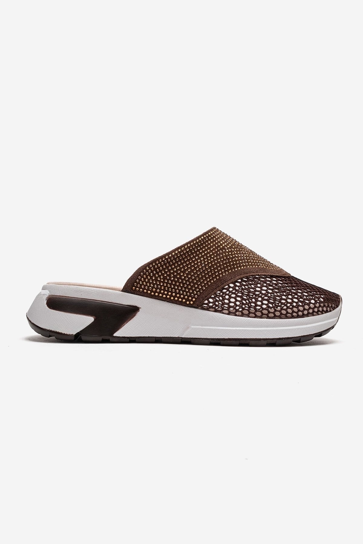 GLEA - Brown Closed-Toe Mule – heel view showing leather, Vowalisse