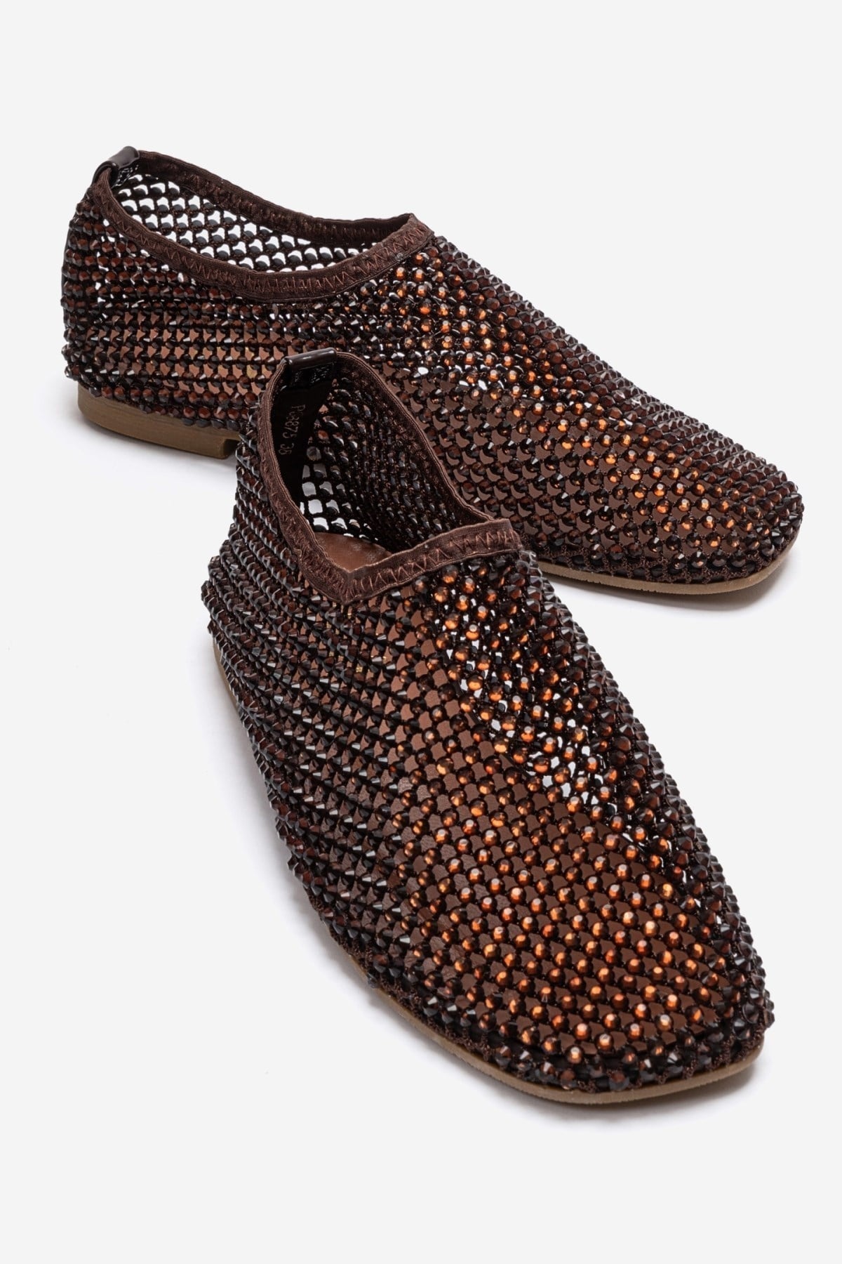 URELA - Brown Genuine Leather Ballet Flat – front three-quarter view showing leather, Vowalisse