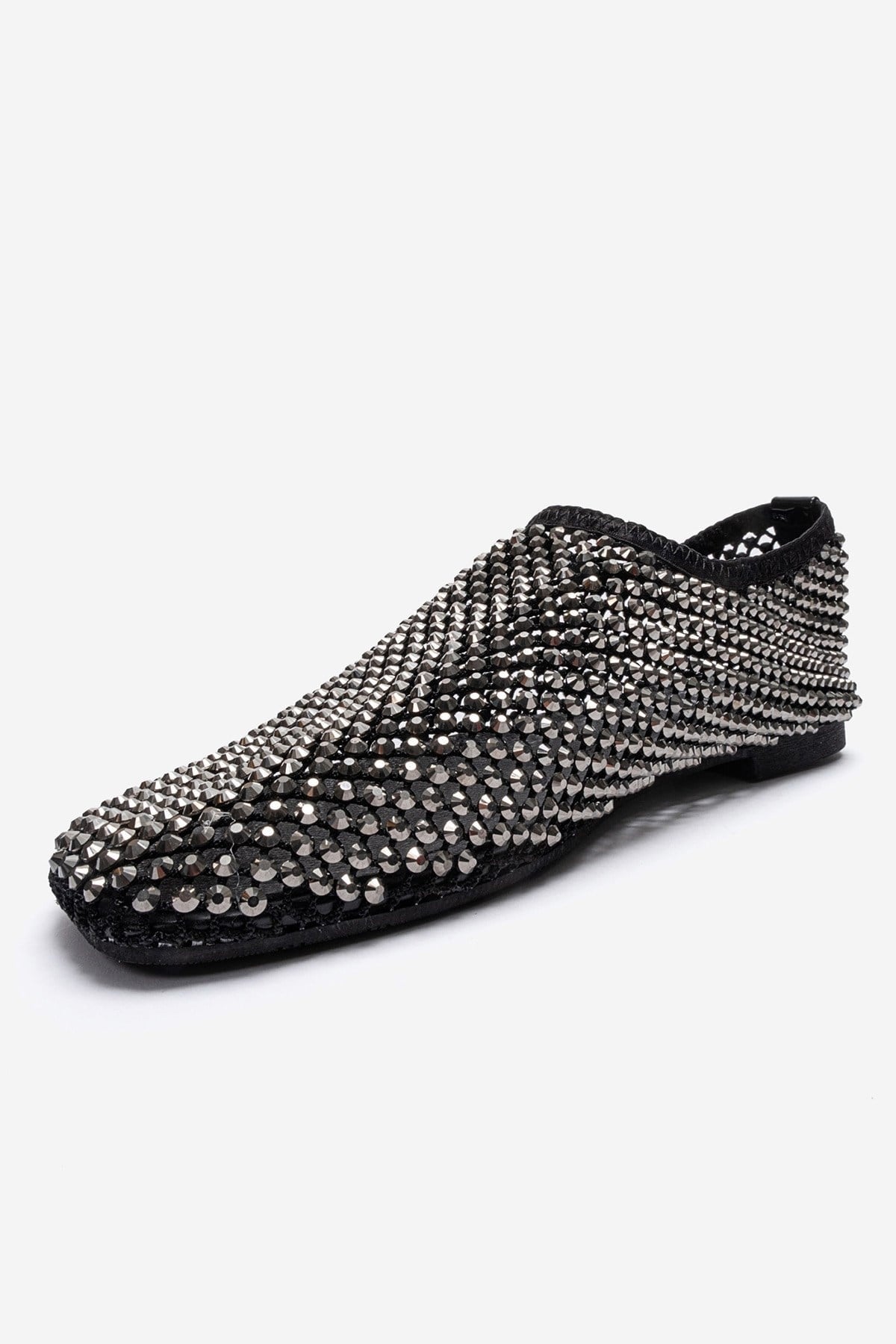 URELA - Black Genuine Leather Ballet Flat – top view showing leather, black, Vowalisse