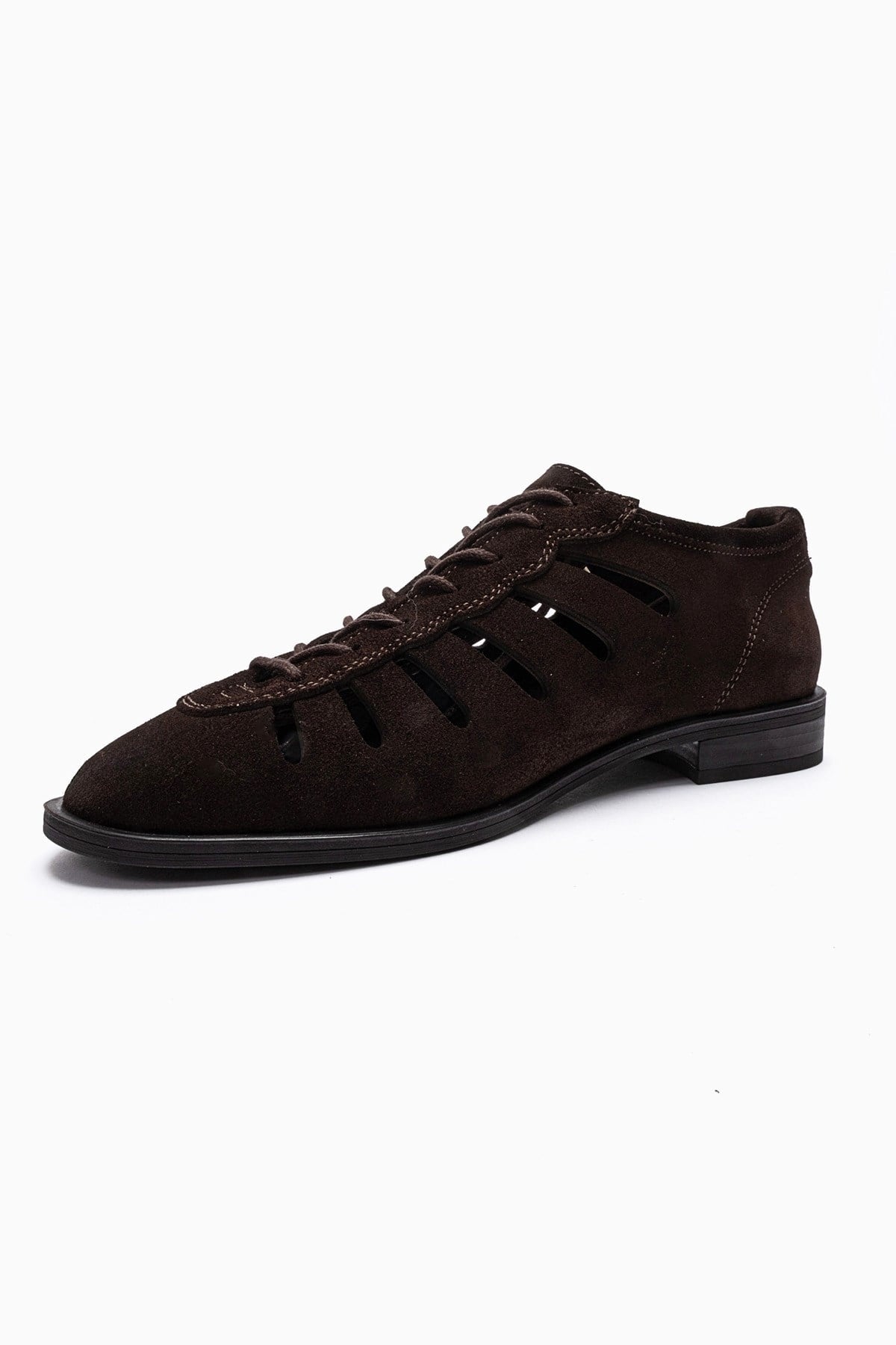 ASTRON - Brown Suede Genuine Leather Casual Shoe – top view showing leather, suede, Vowalisse