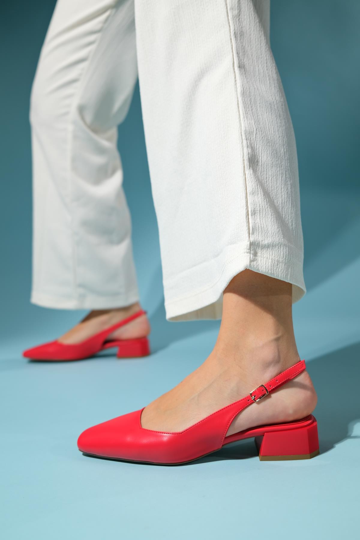 State - Red Heeled Shoe – front three-quarter view showing leather, red, Vowalisse