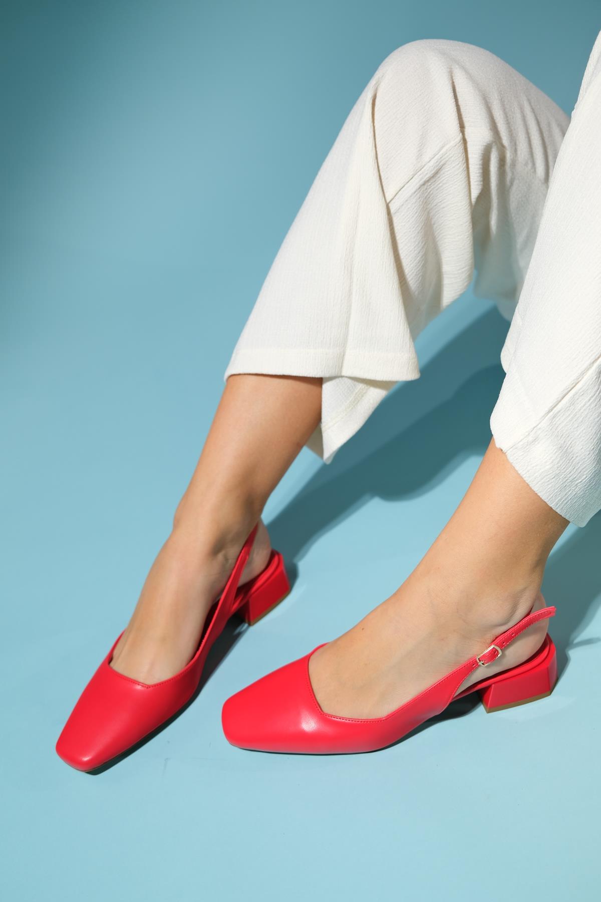State - Red Heeled Shoe – side view showing leather, red, Vowalisse