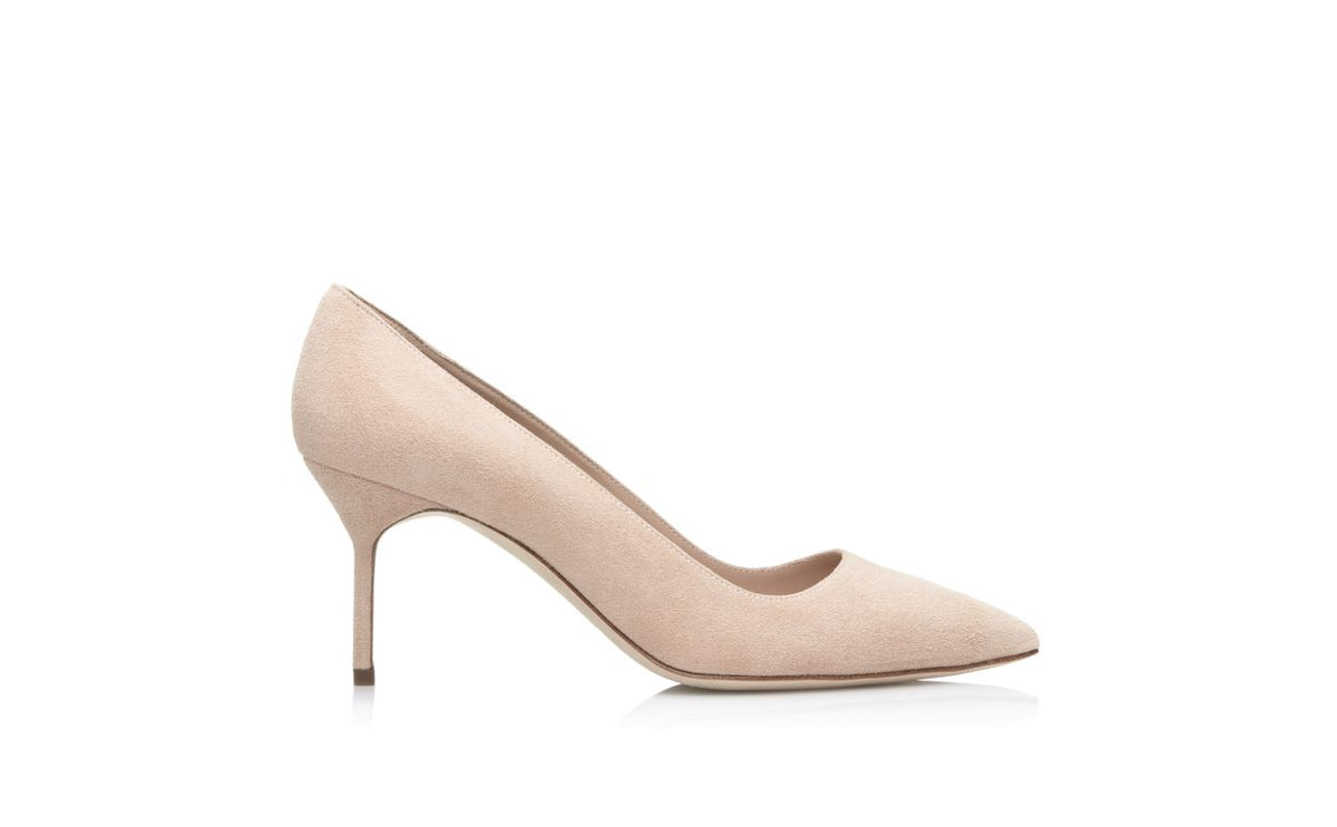 Marcella Dream Neutral Pointed Toe Pumps – side profile showing neutral pointed toe, suede, Vowalisse