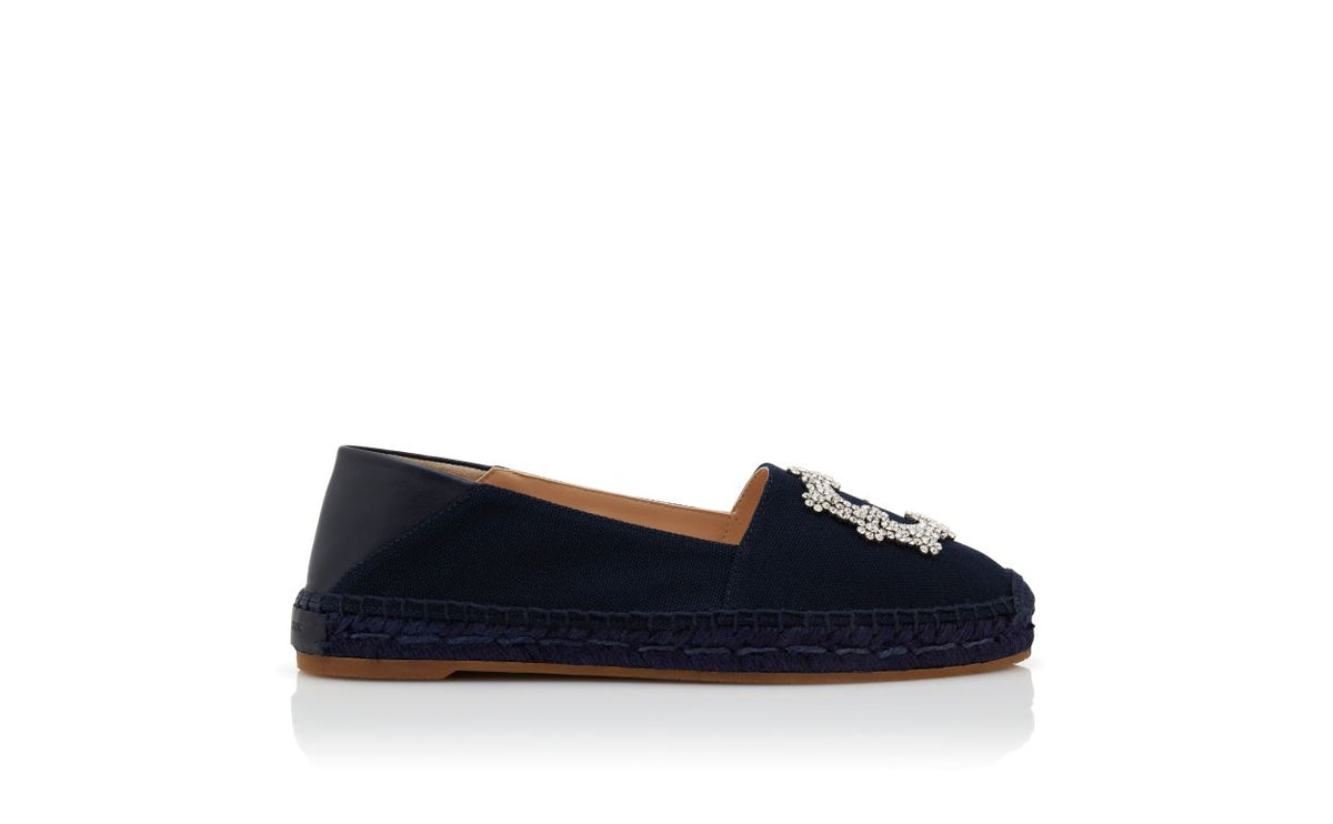 Delphine Élan Blue Round Toe Espadrilles – side profile showing blue round toe, Vowalisse