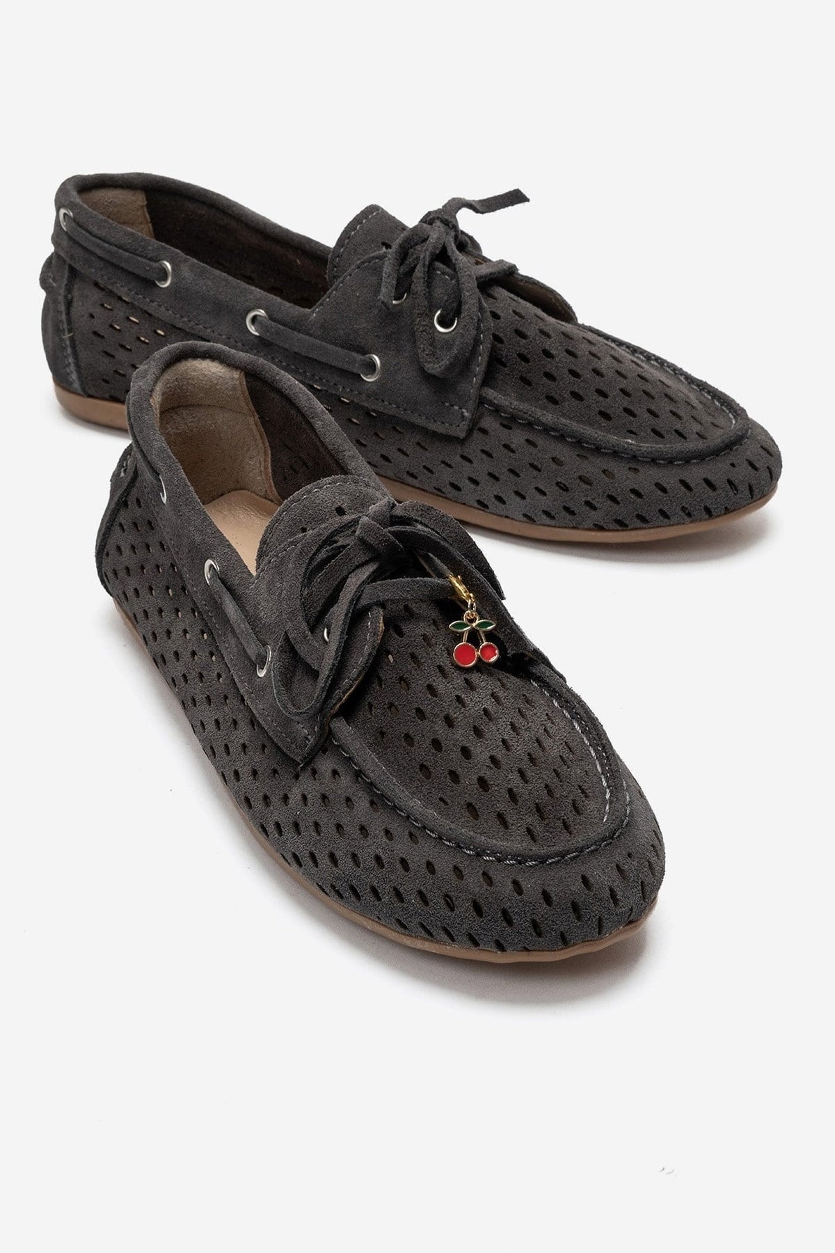 STEVO - Taupe Suede Genuine Leather Loafer – front three-quarter view showing leather, suede, Vowalisse