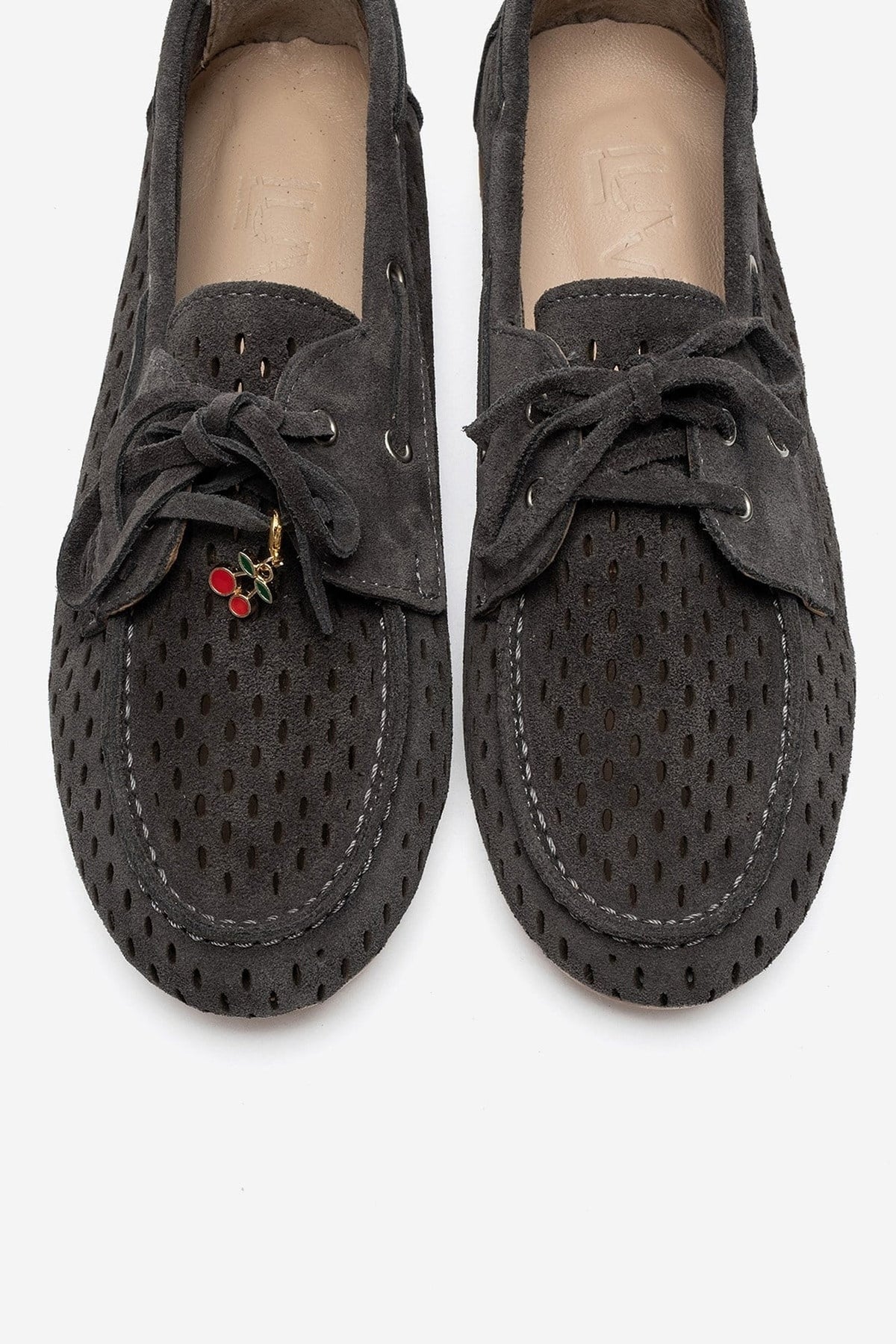 STEVO - Taupe Suede Genuine Leather Loafer – side view showing leather, suede, Vowalisse