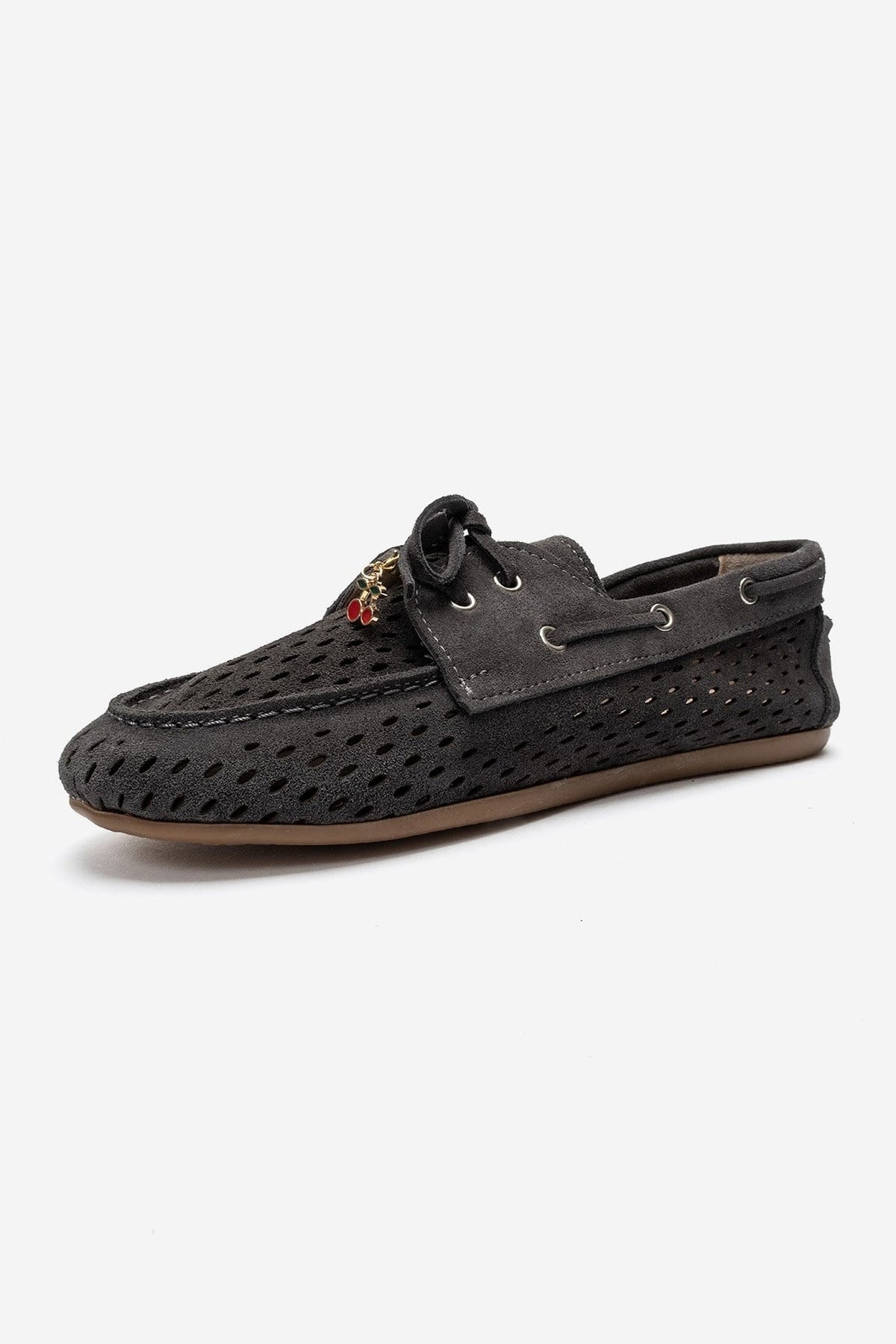 STEVO - Taupe Suede Genuine Leather Loafer – top view showing leather, suede, Vowalisse