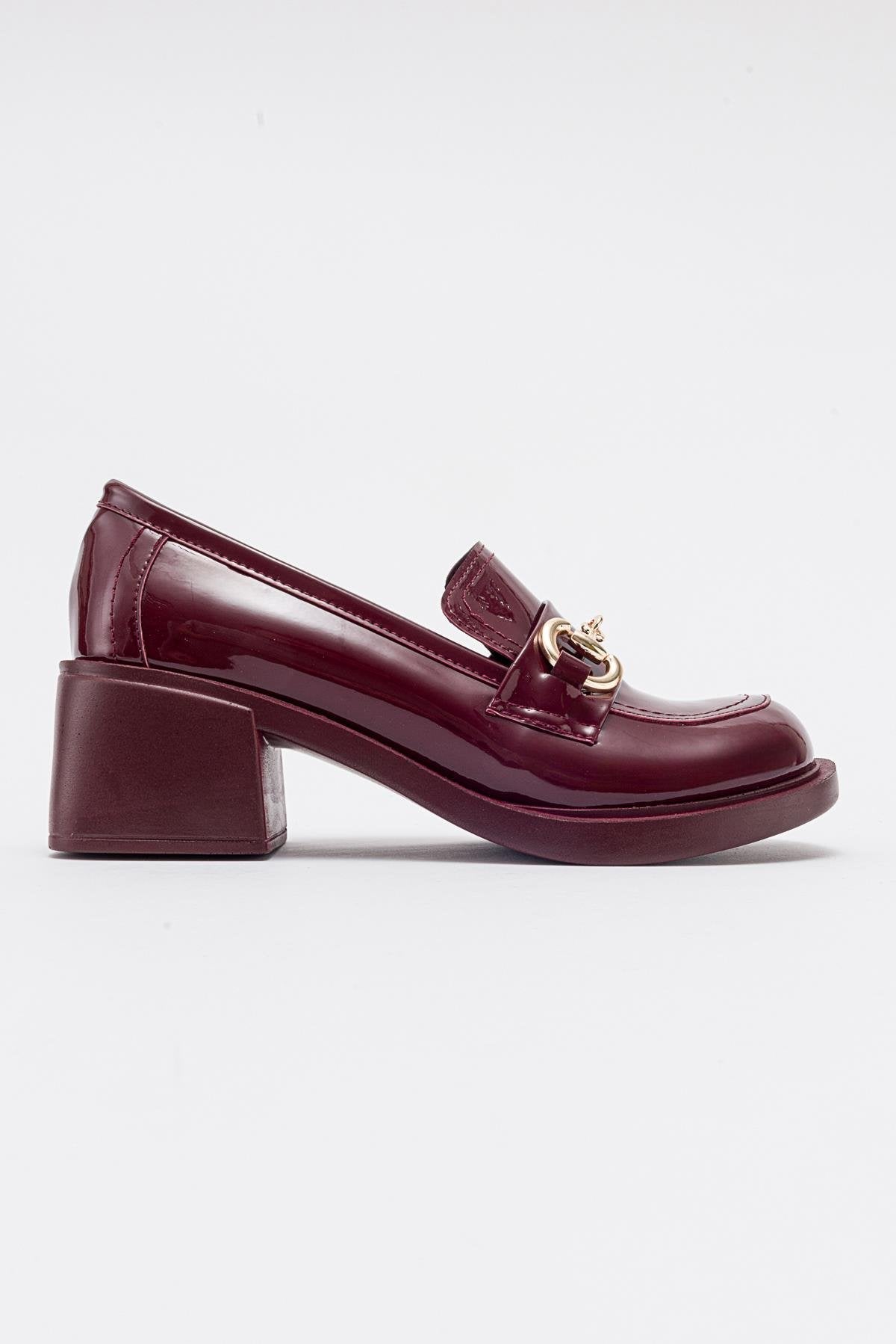 Sono - Burgundy Patent Shoe – back view showing leather, Vowalisse
