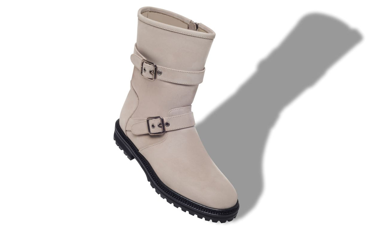 Magnolia Shine Neutral Round Toe Ankle Boots – front three-quarter view showing neutral round toe, Vowalisse