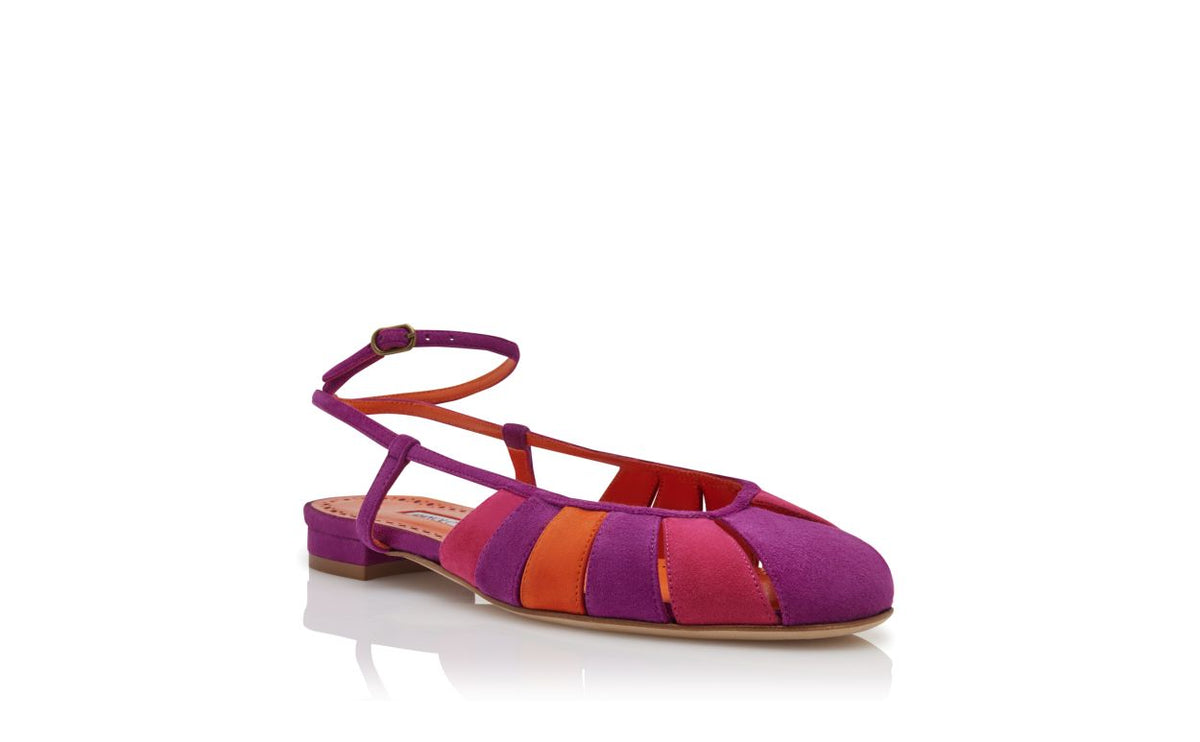 Lunette Rose Pink Ankle Strap Ankle-Strap Shoes – top view showing pink ankle strap, round toe, suede, Vowalisse