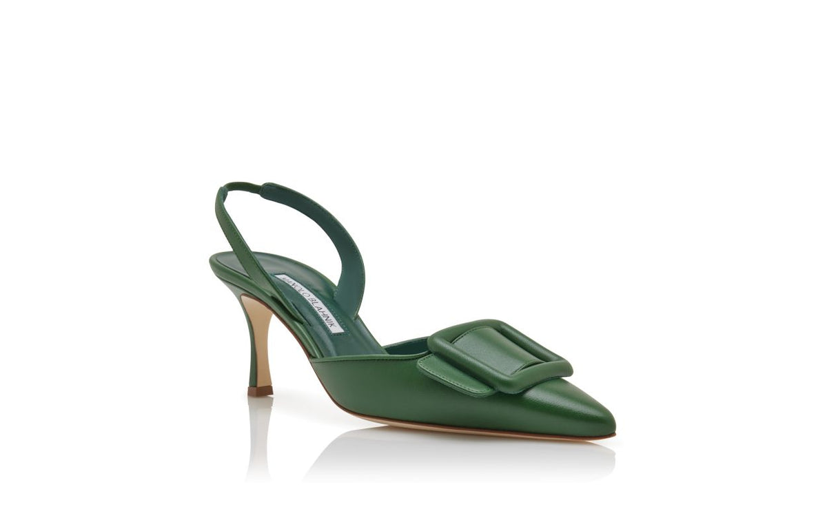 Colette Muse Green Slingback Slingbacks – top view showing green slingback, pointed toe, nappa leather, Vowalisse