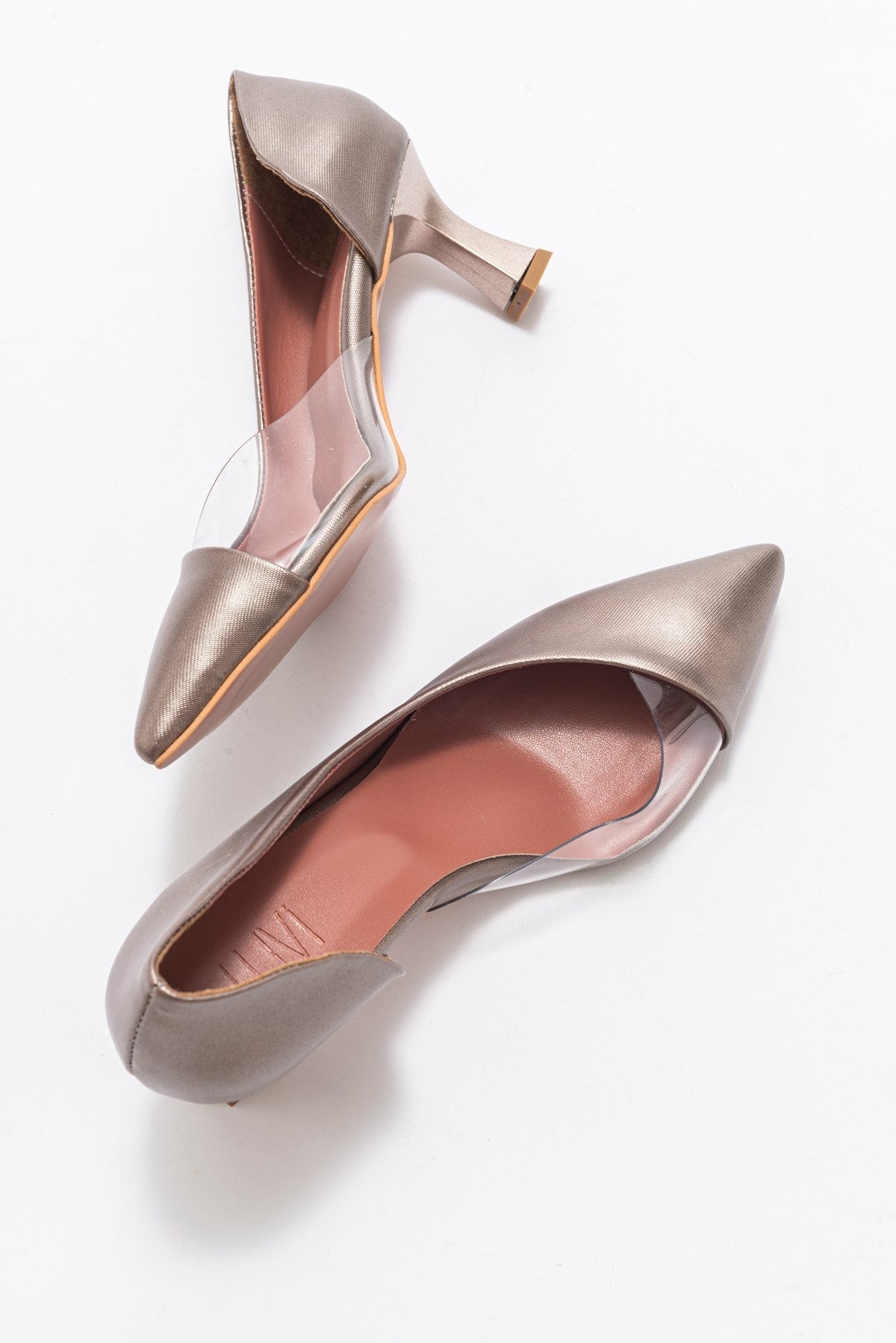 Vera Copper Pointed Toe Pump – side view showing leather, Vowalisse