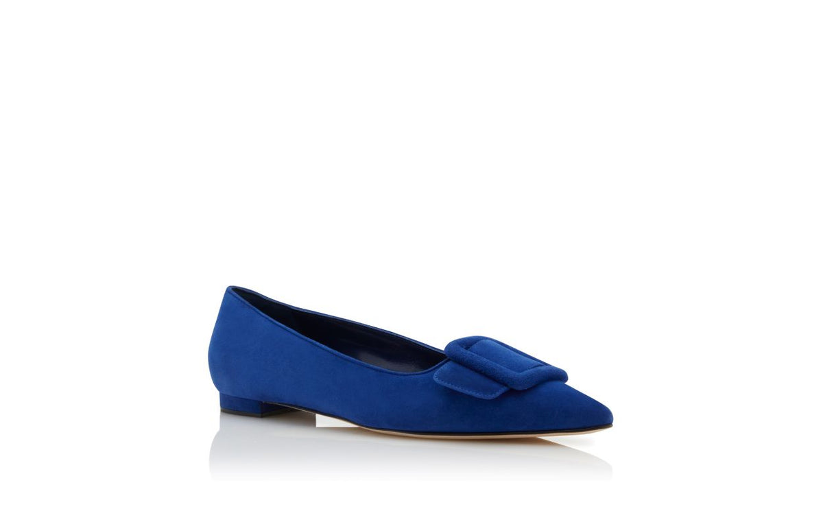 Alessia Grace Blue Almond Toe Pumps – top view showing blue almond toe, suede, Vowalisse