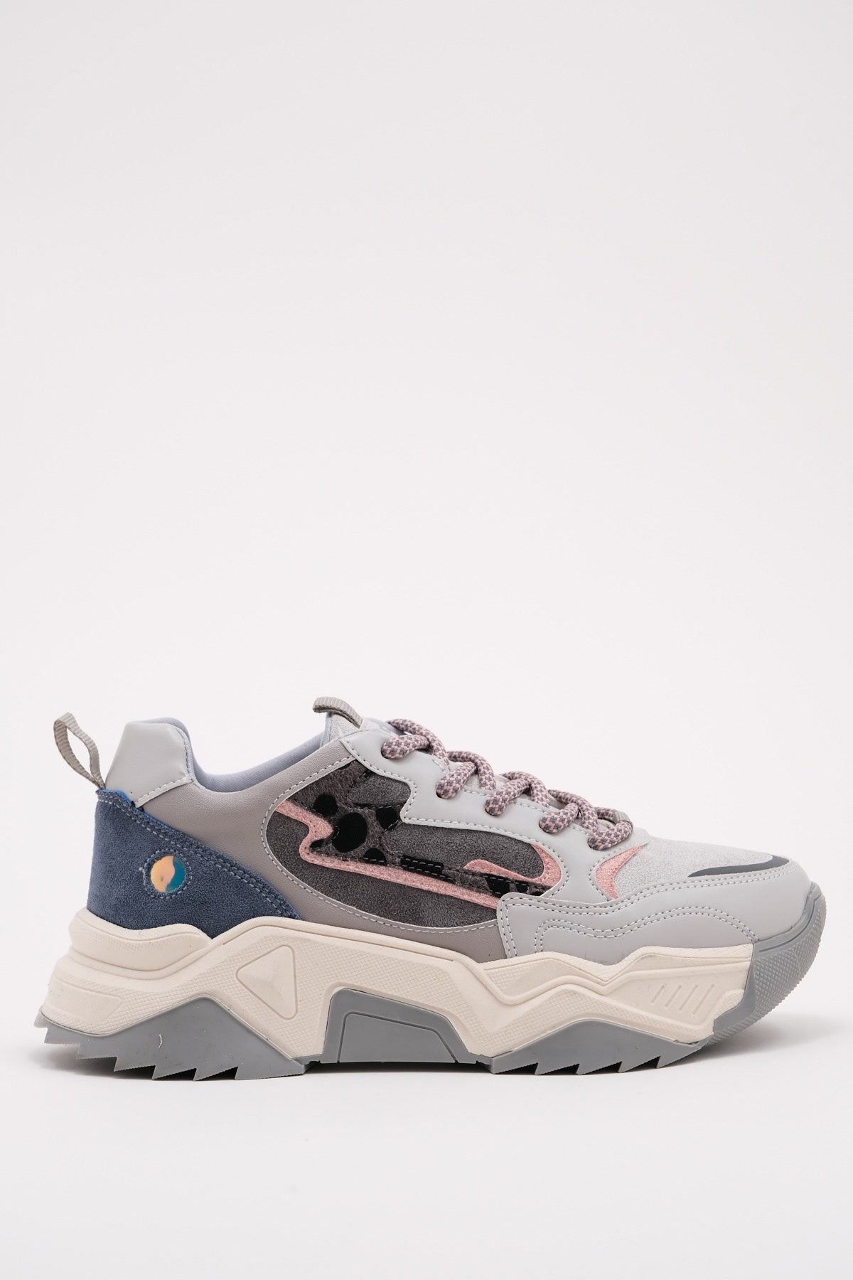Europa - Ice Gray Sneaker – product view 9 showing leather, red, Vowalisse