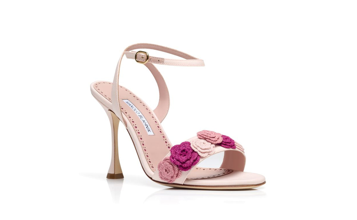 Bianca Star Pink Ankle Strap Ankle-Strap Shoes – top view showing pink ankle strap, open toe, Vowalisse