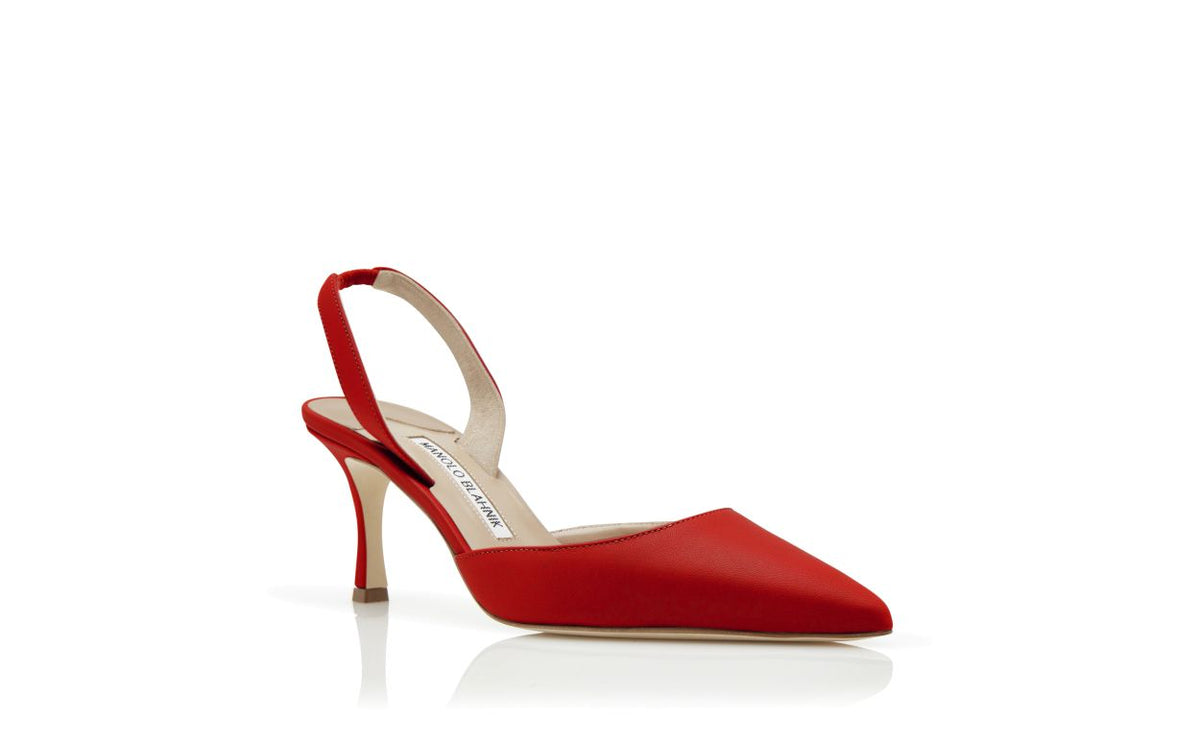 Fiorella Élan Red Slingback Slingbacks – top view showing red slingback, pointed toe, nappa leather, Vowalisse