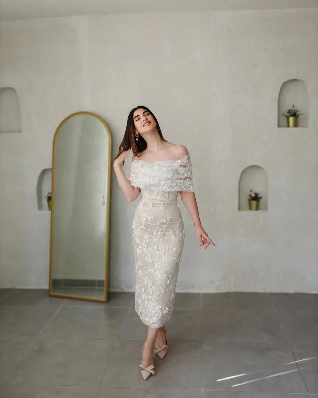 Aria Satin Maxi Dress VOWALISSE bridal shoes – view 4
