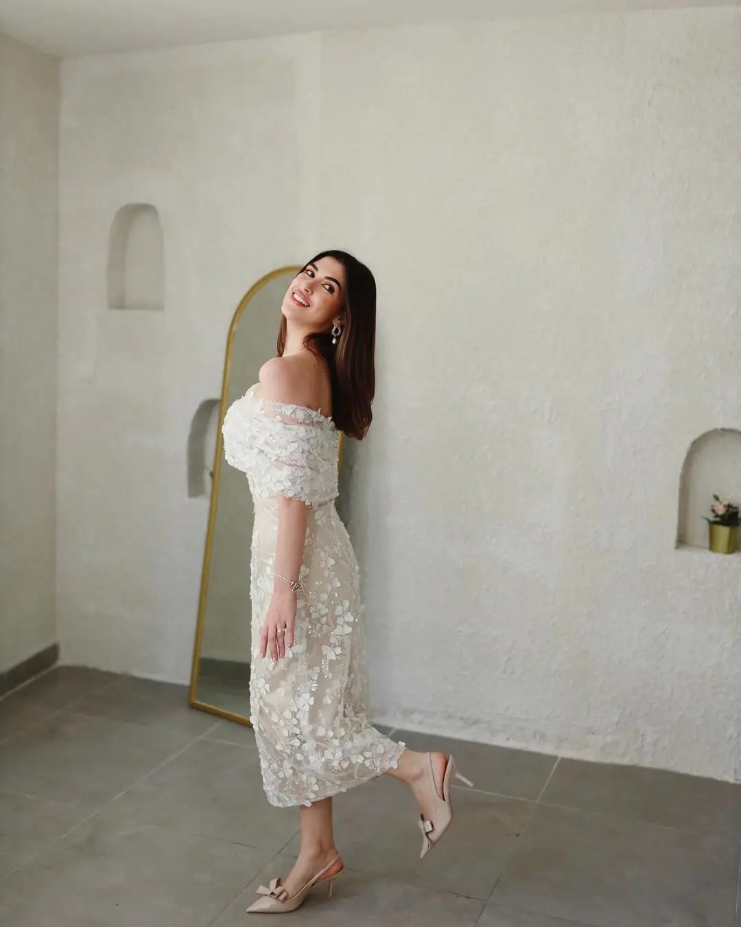 Aria Satin Maxi Dress VOWALISSE bridal shoes – view 6