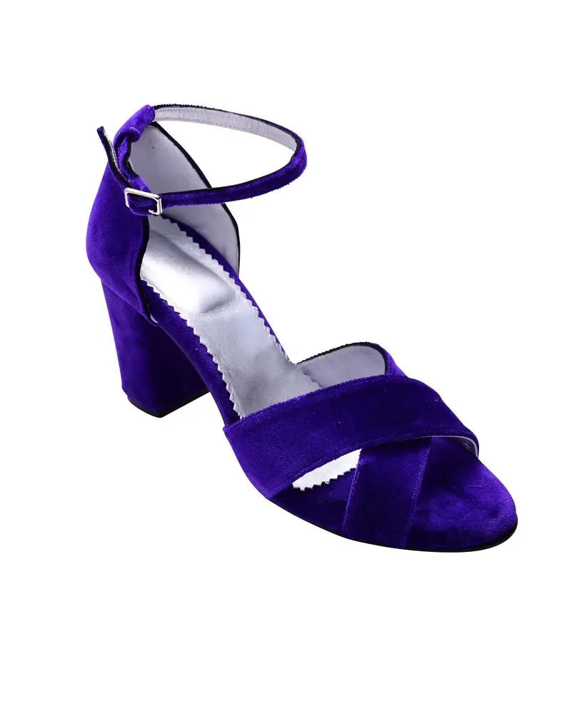Navy Block Heel Bridal Heels VOWALISSE bridal shoes – view 5